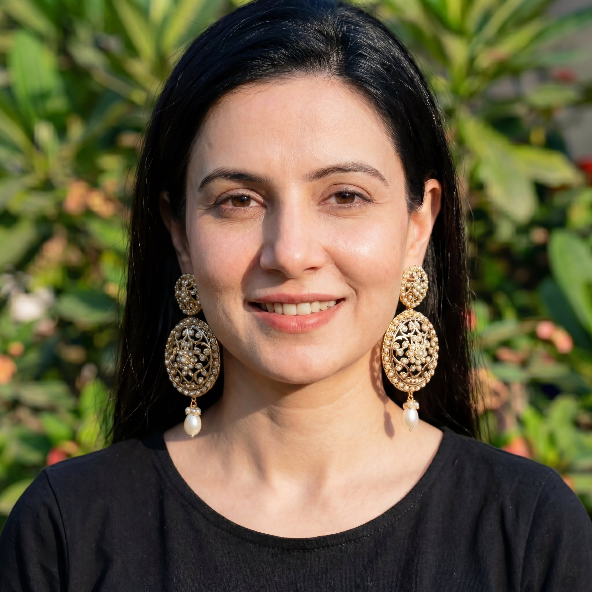 Antique Edwardian Styled Seed Pearl Earrings | Sterling Silver Base ER 613