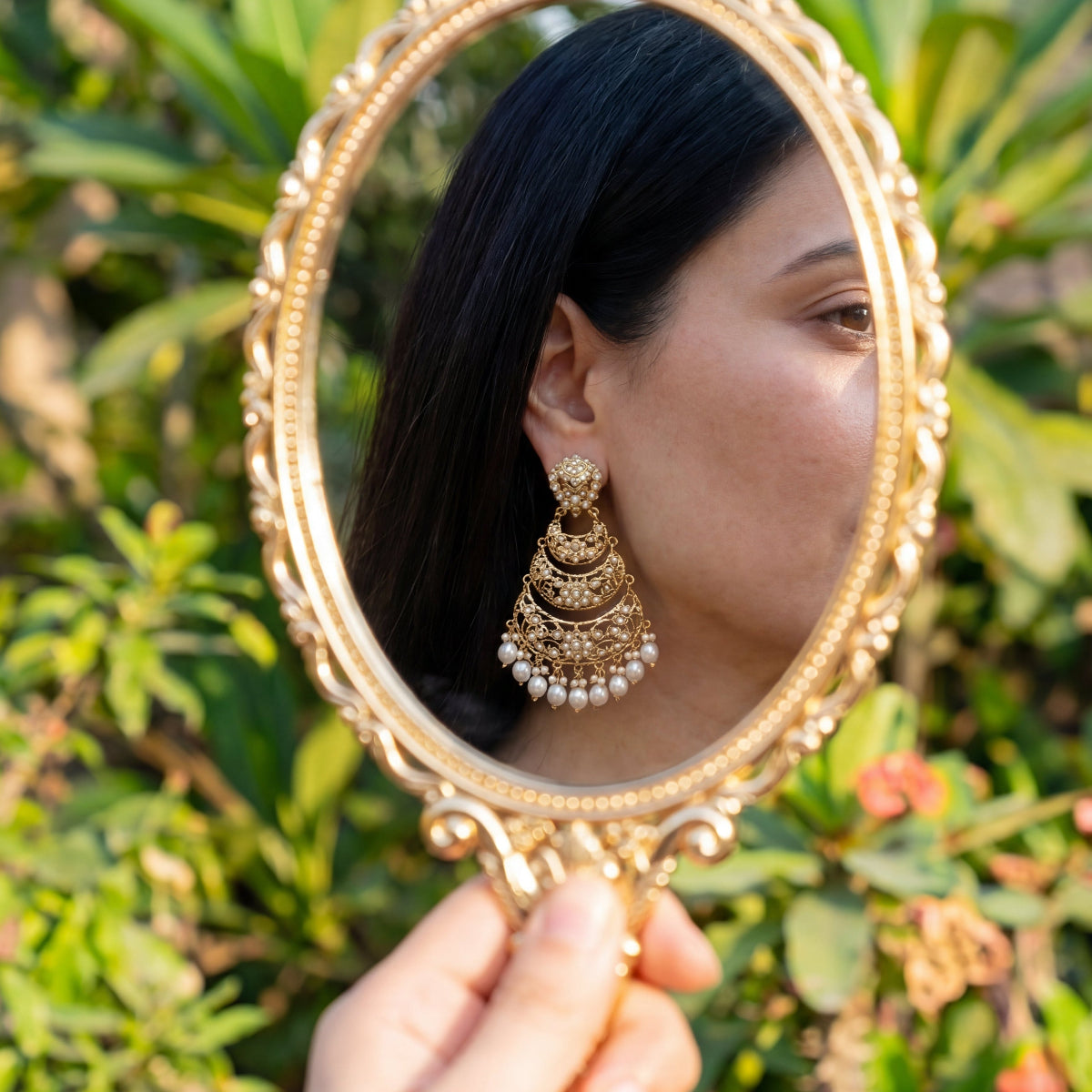 Multi Tier Pearl Earrings for Women | Authentic Freshwater Pearls on 925 Silver ER 626