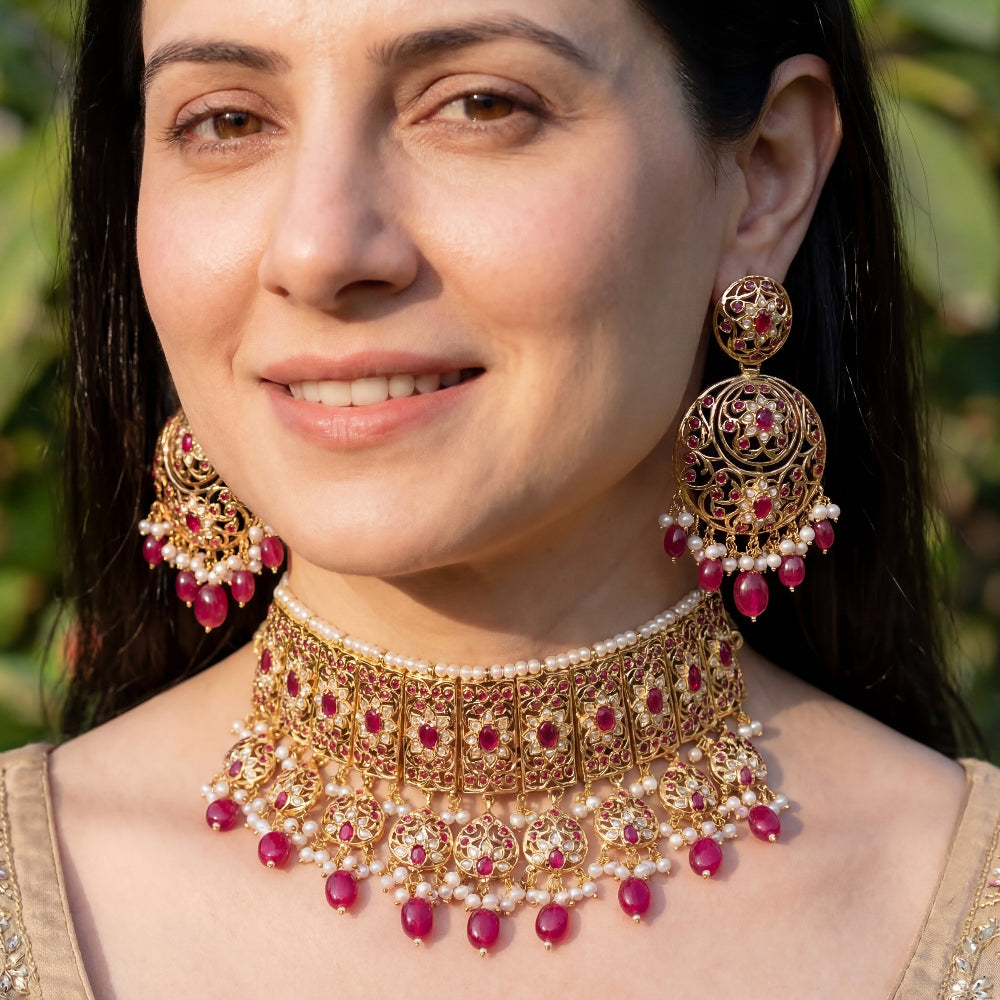 Jadau Choker Set | Buy Choker Set To Wear On an Indian Wedding NS 013