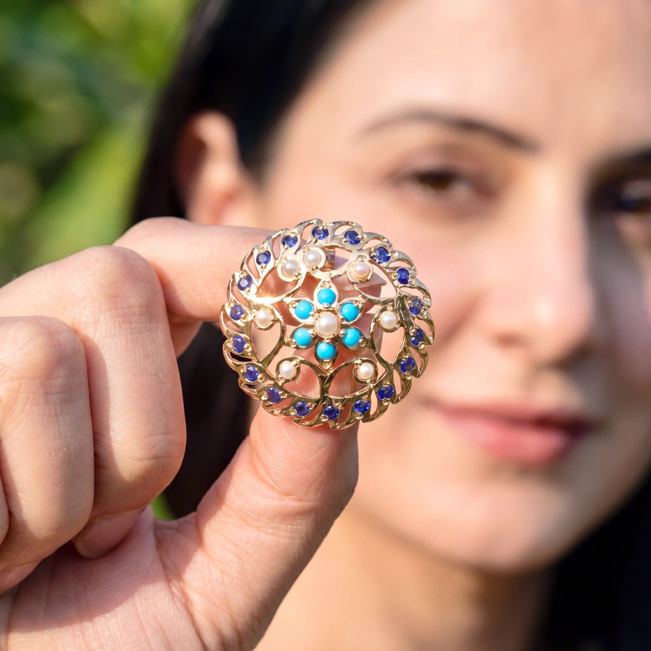 Unique Jadau Studs for Women | Gold Plated on Silver Base ER 595
