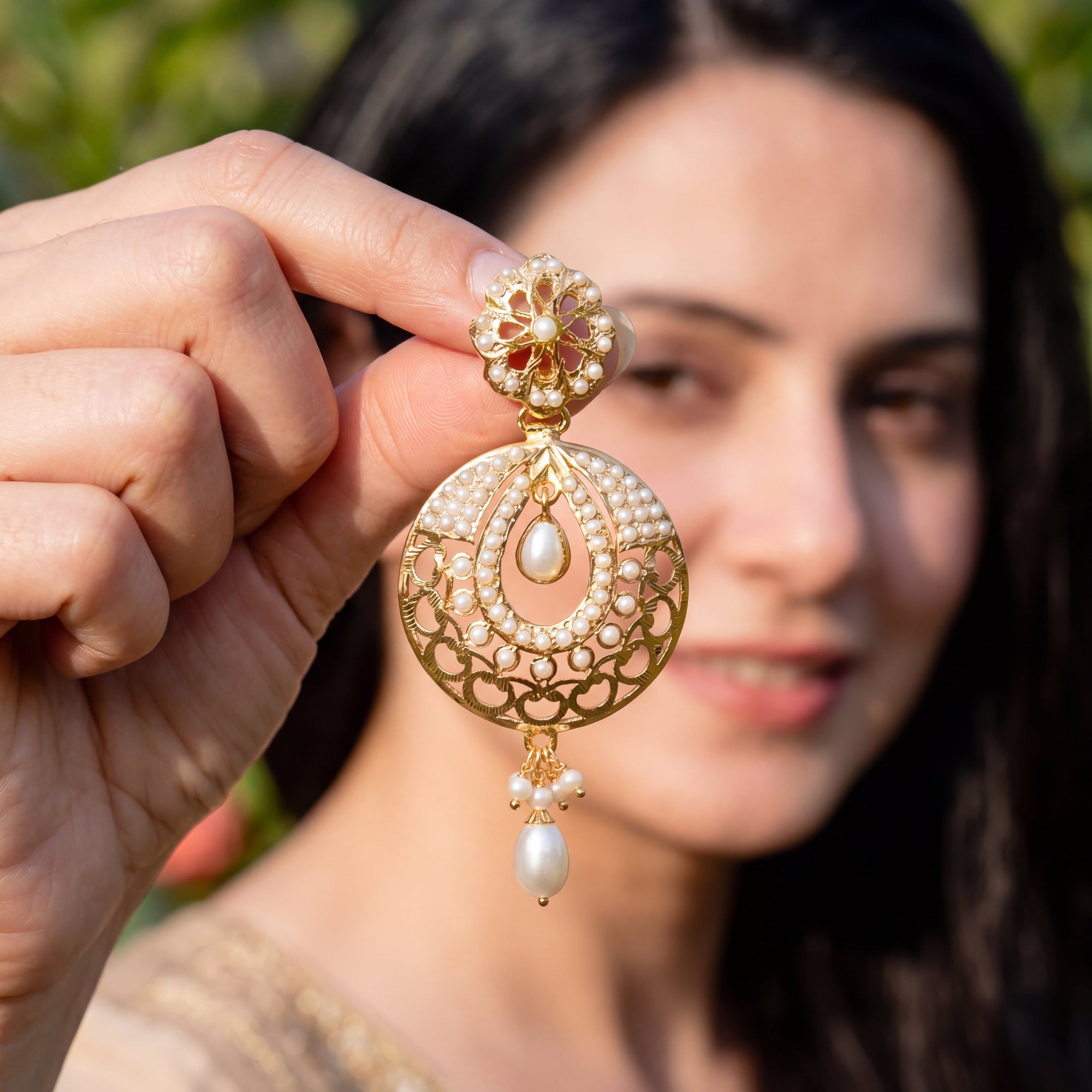 Buy Dainty Pearl Earrings Online | Premium Gold Plated Jewellery on Silver Base ER 119