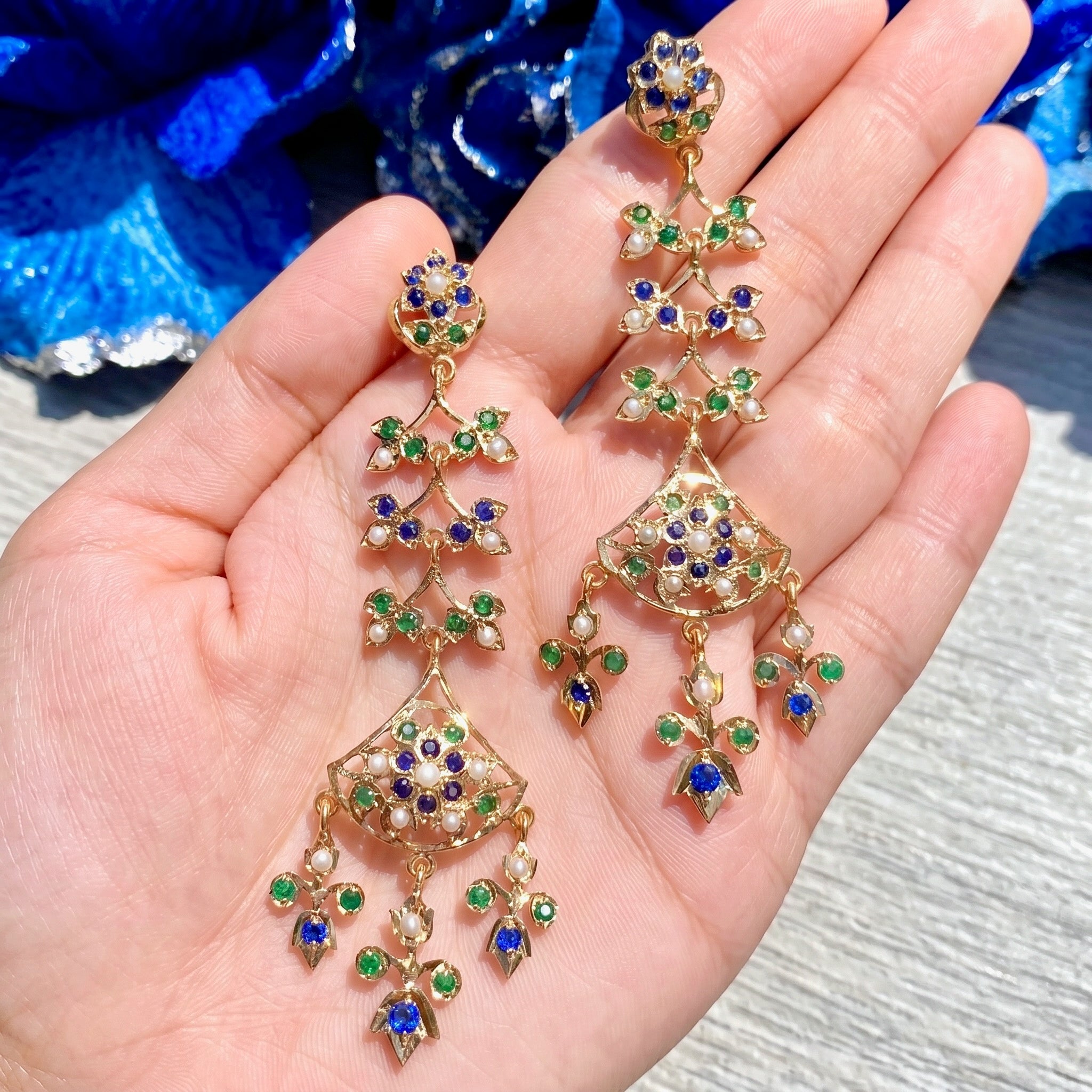 Indo Western Wear Danglers for Women | Gold Plated Silver Jewelry ER 592