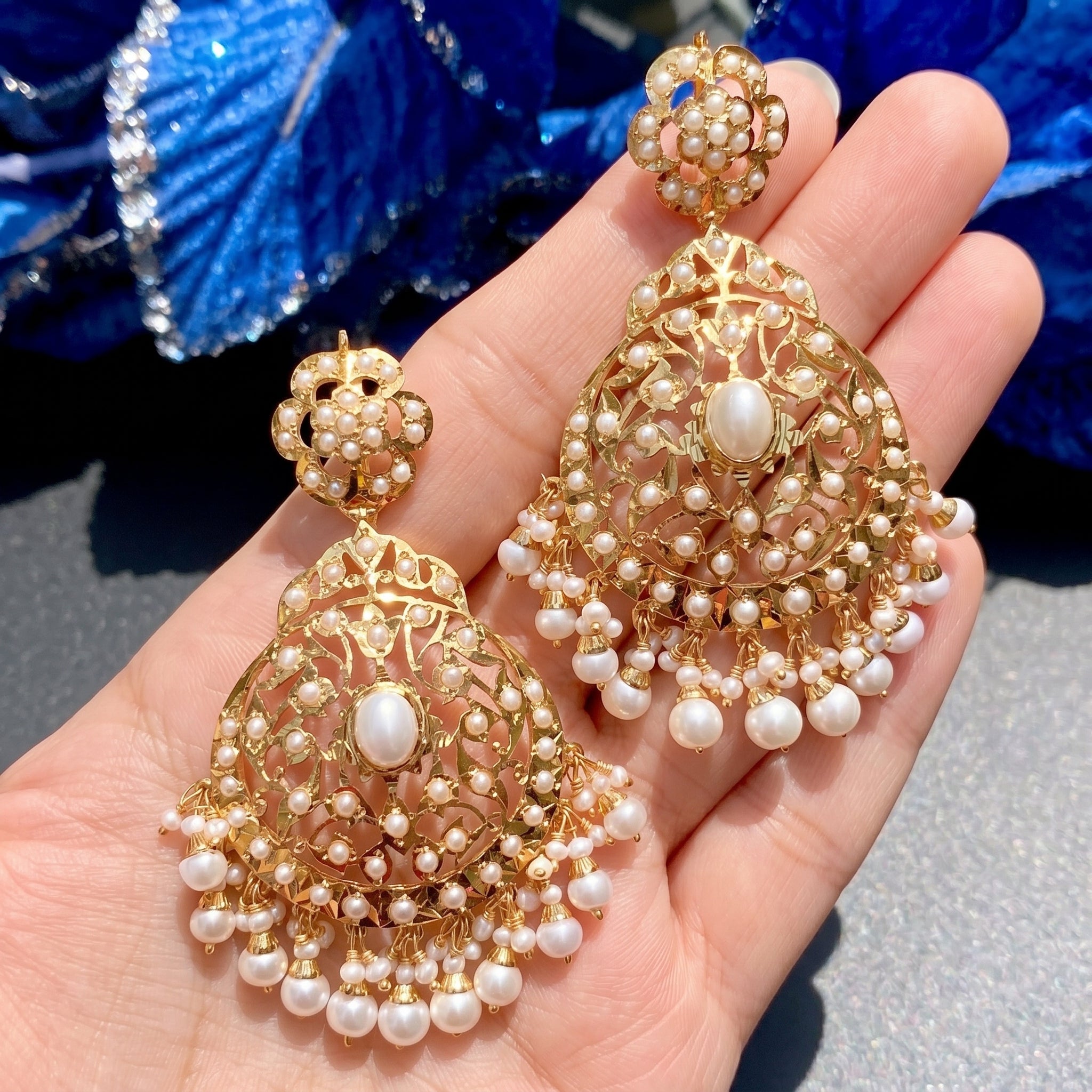 Antique Pearl Danglers for Women | Freshwater Pearl Earrings ER 399