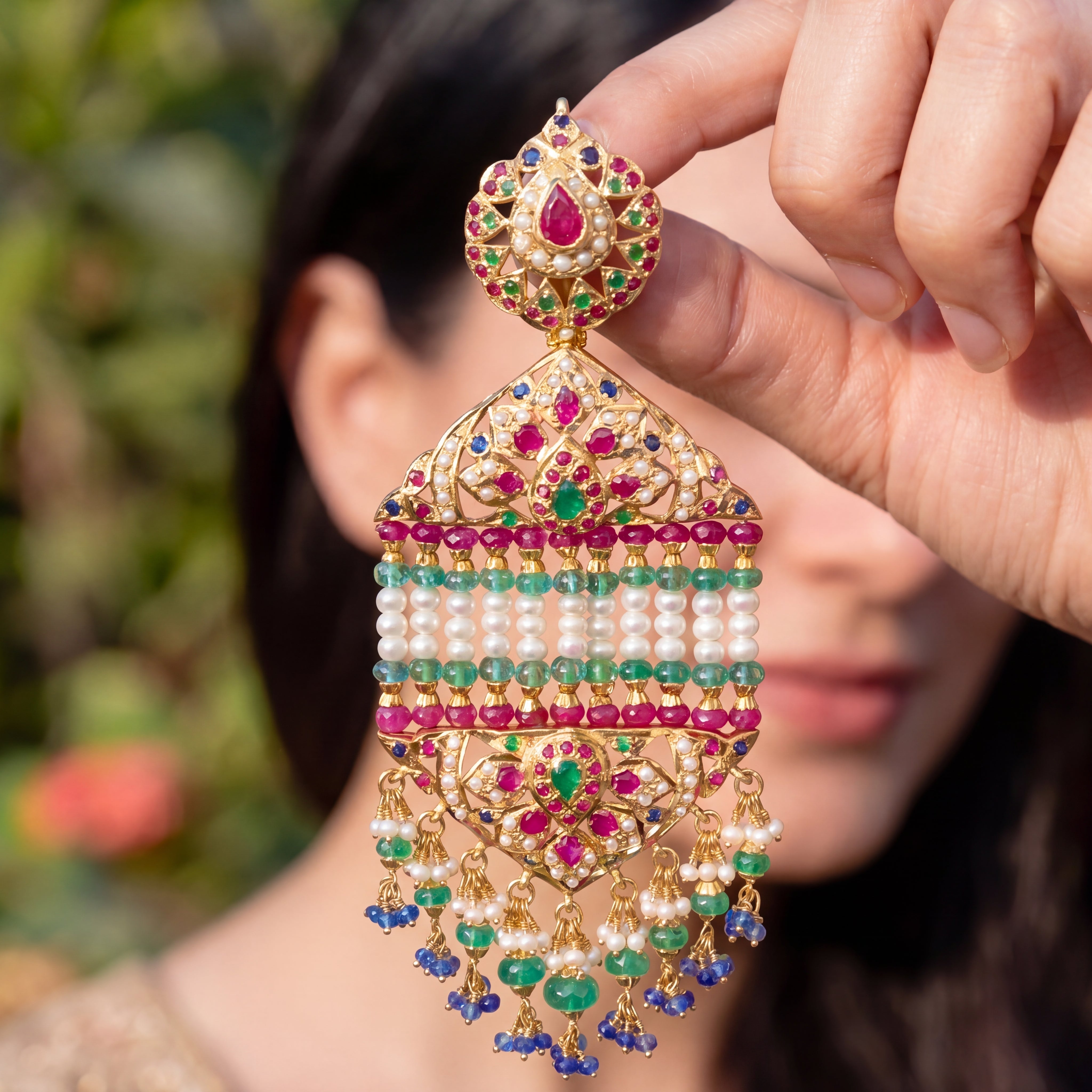 Buy Gold Plated Earrings Online | Statement Jhoomer Earrings ER 171