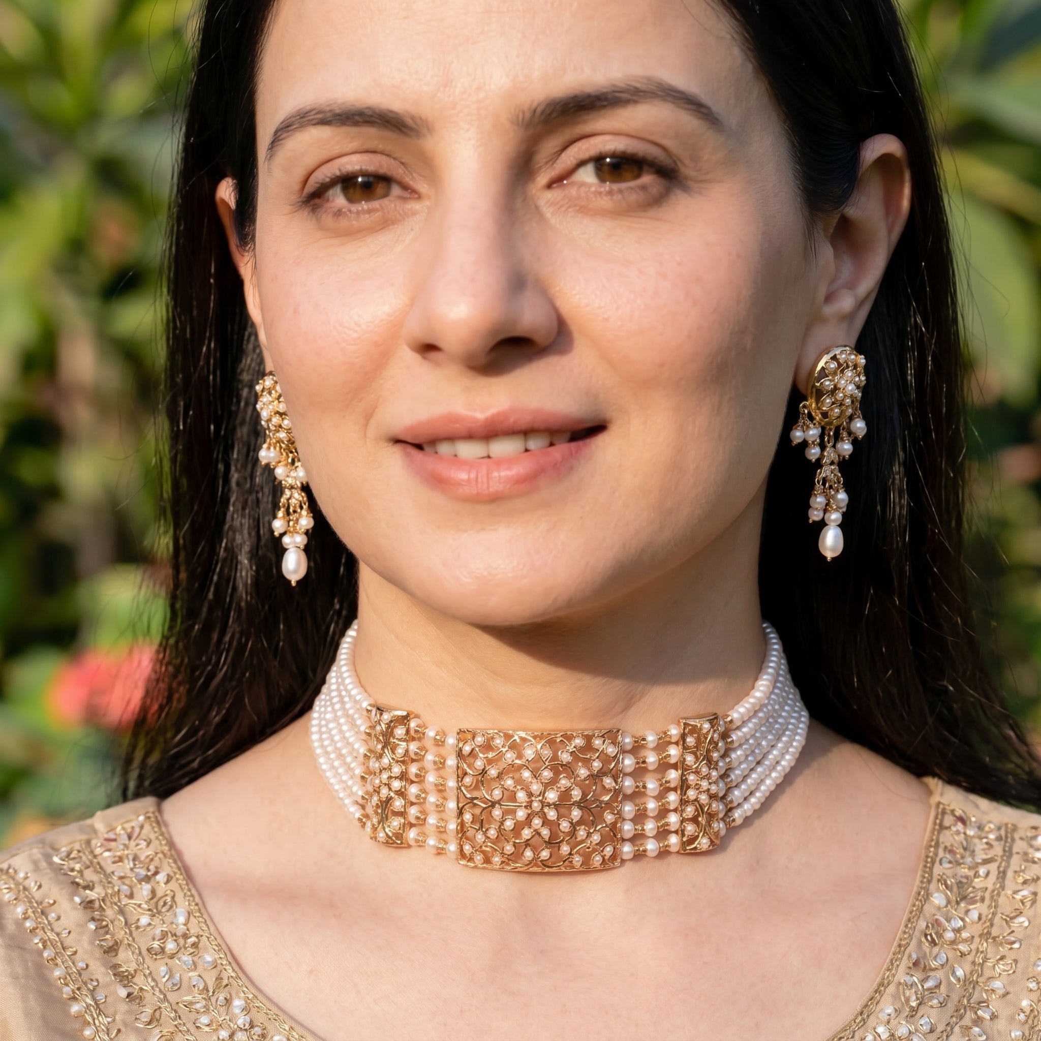 Classic Pearl Choker Set | Real Freshwater Pearls NS 428