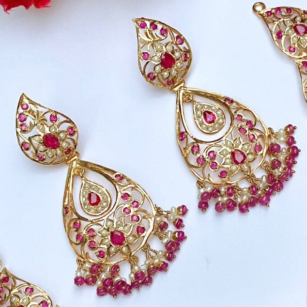 buy ruby earrings gold plated online