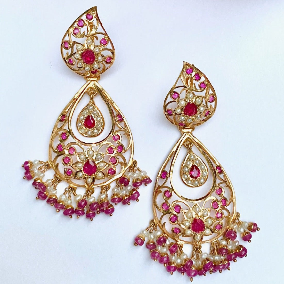 buy ruby earrings gold plated online