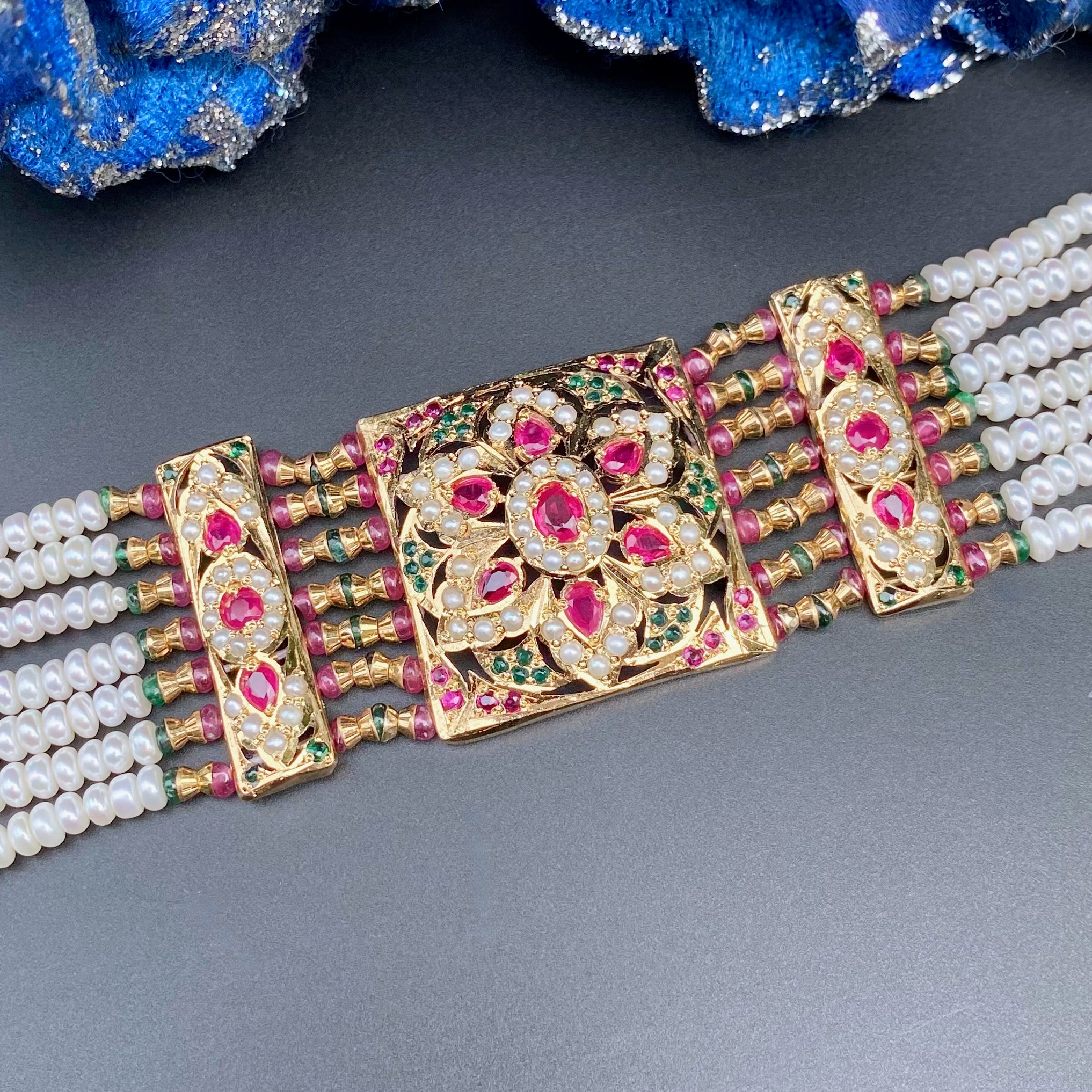 Traditional Rajasthani Dasti on 925 Silver with Gold Plating BG 135