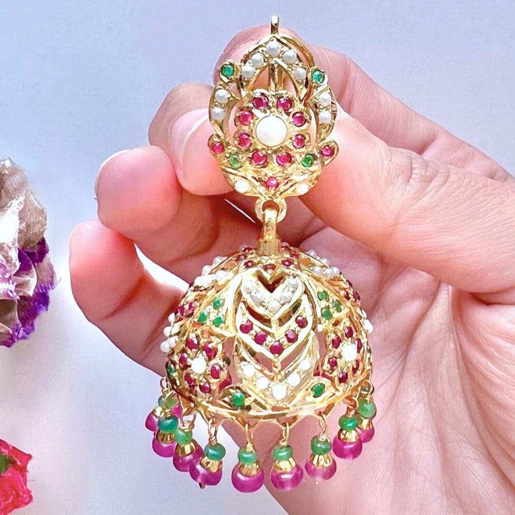 Delicate Lightweight Jhumkis | Punjabi Dandi Jhumki | Gold Plated