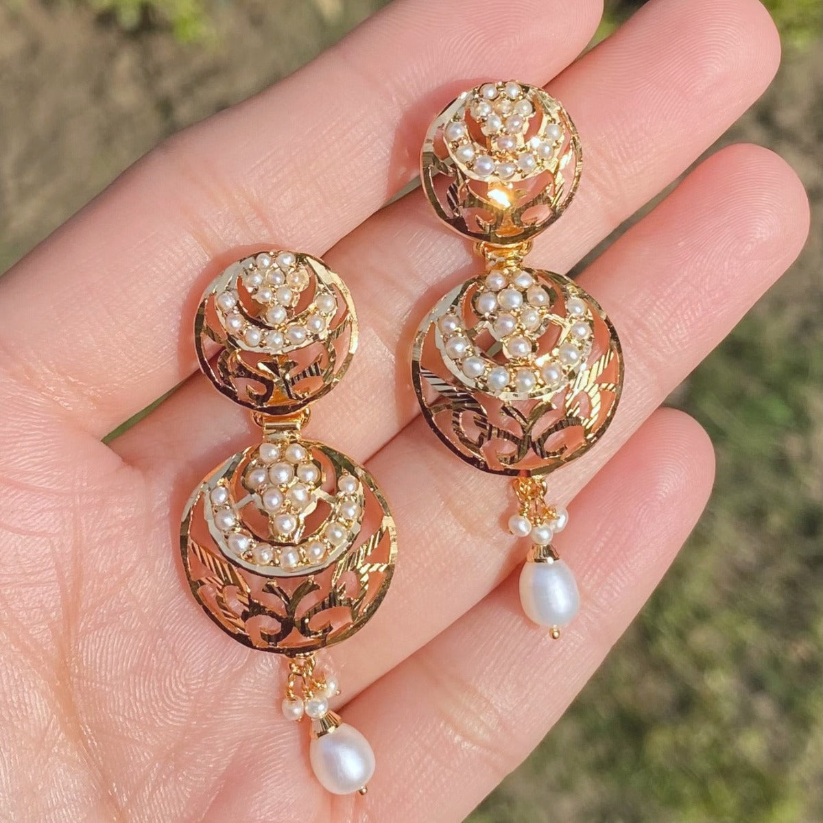 delicate pearl earrings
