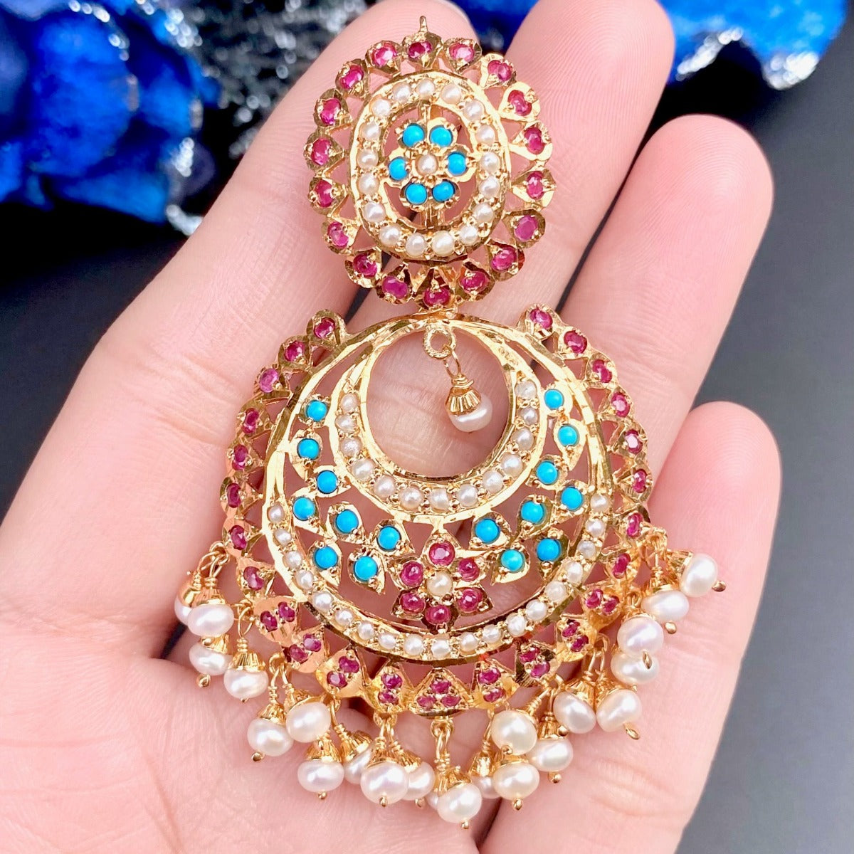 buy gold plated indian earrings in singapore
