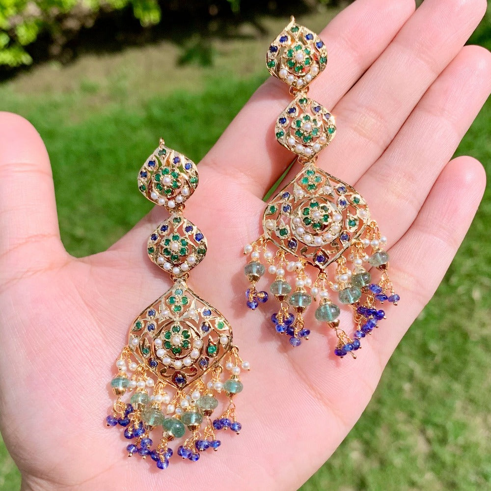 long hyderabadi nizami earrings designs