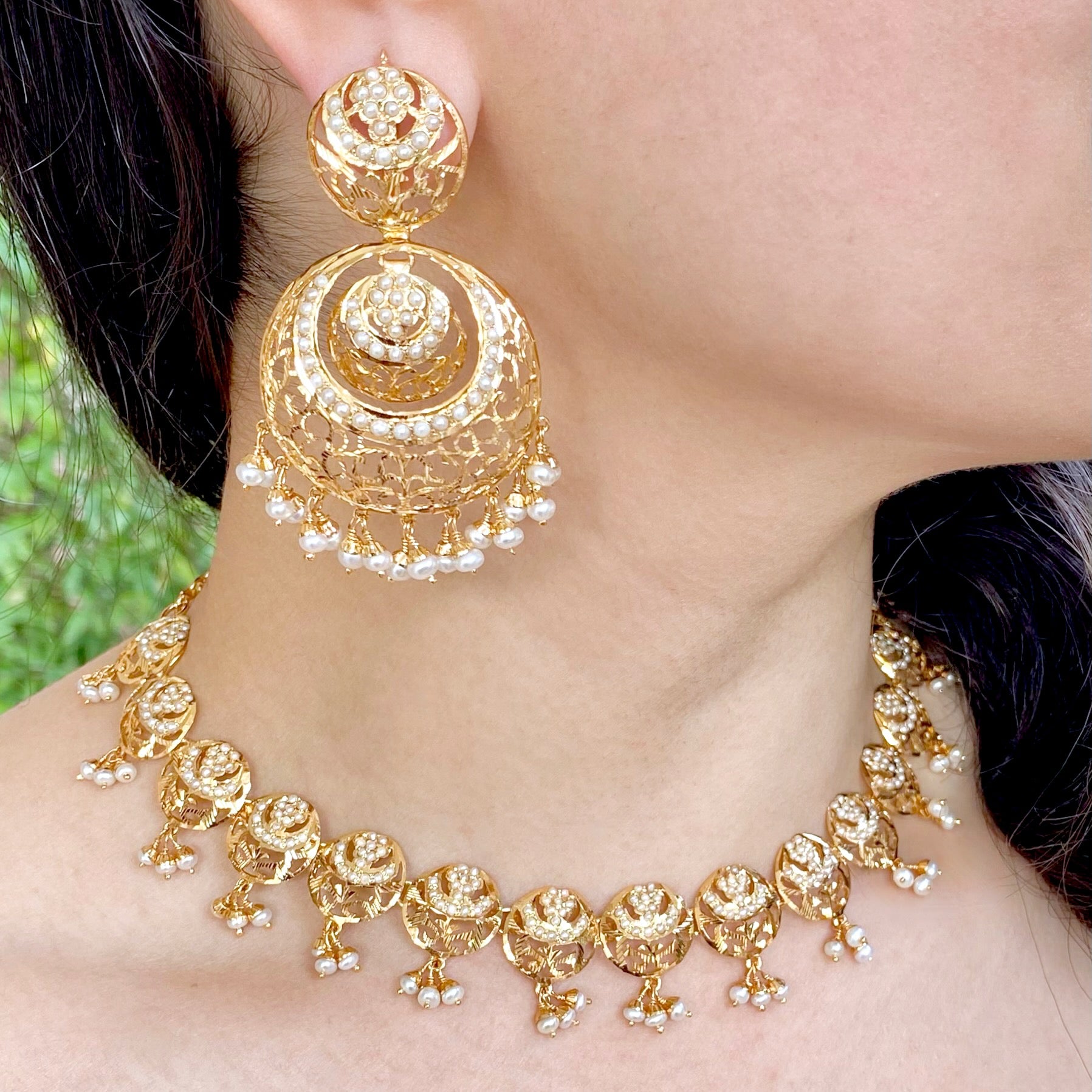 Indian Traditional Gold Necklace With Pearl Stock Photo, Picture and  Royalty Free Image. Image 58815704.