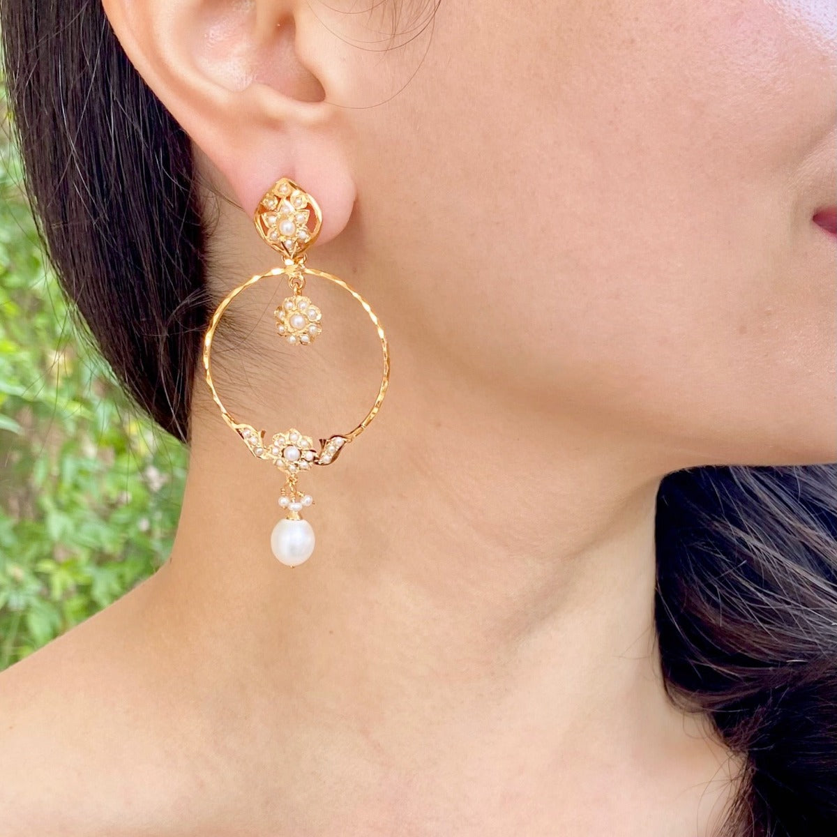 Gold Plated Hoop Earrings For Women - Fashion Indian Silver Jewelry