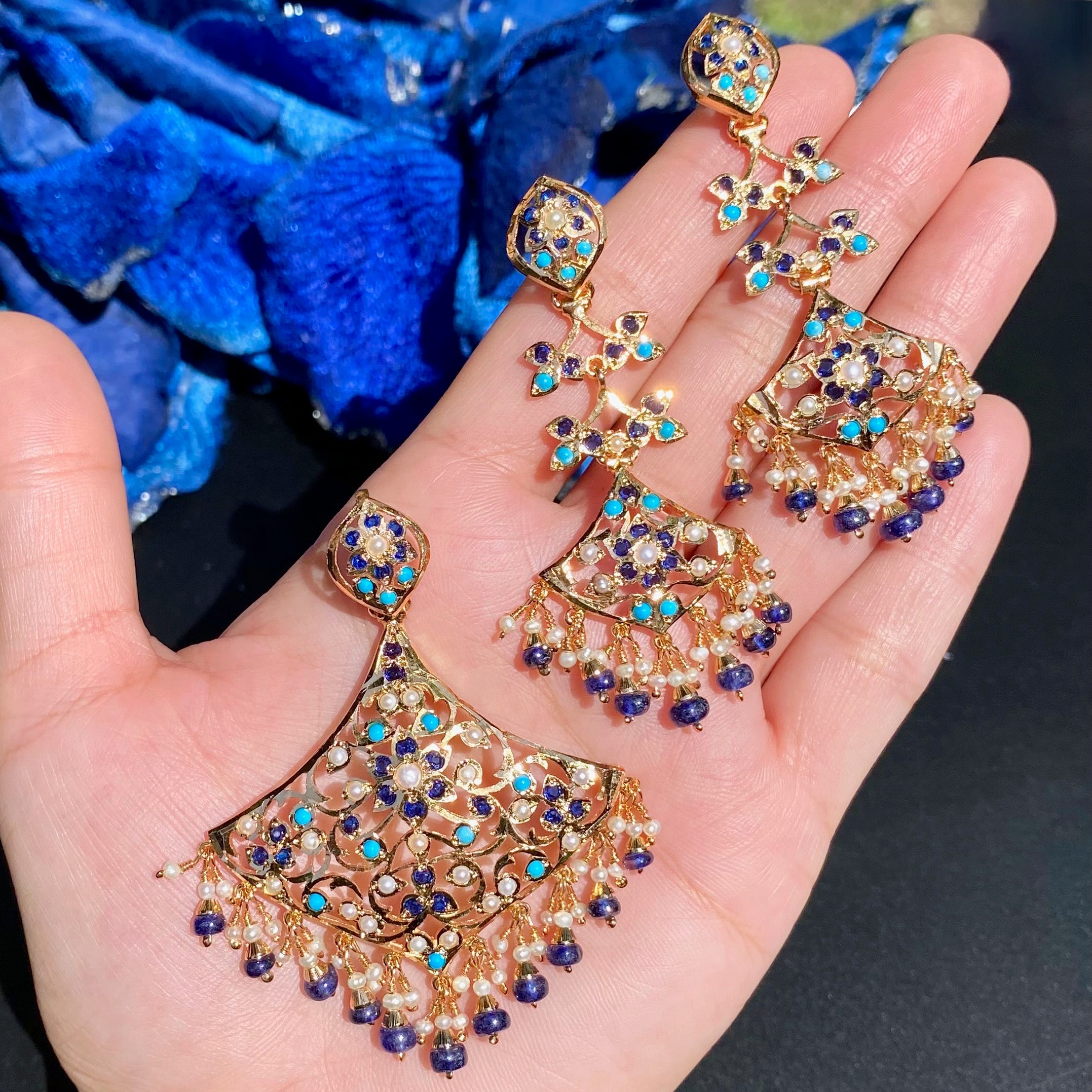 Indo Western Design Pendant Set | Premium Gold Plated Indian Silver Jewelry Online  PS 131