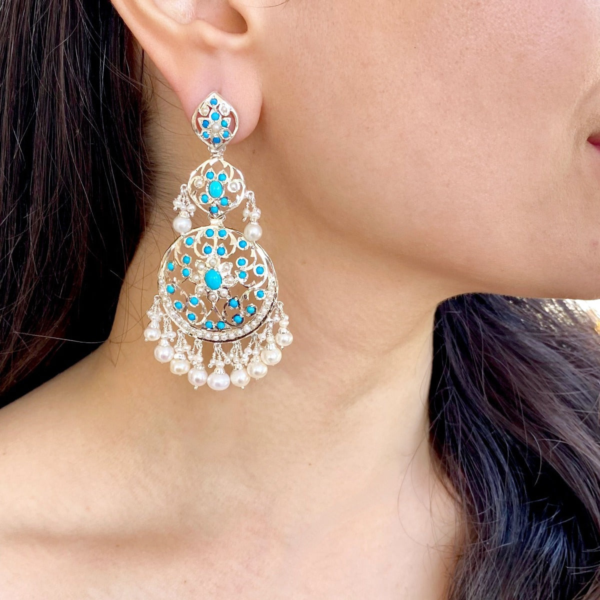 statement turquoise earrings for women