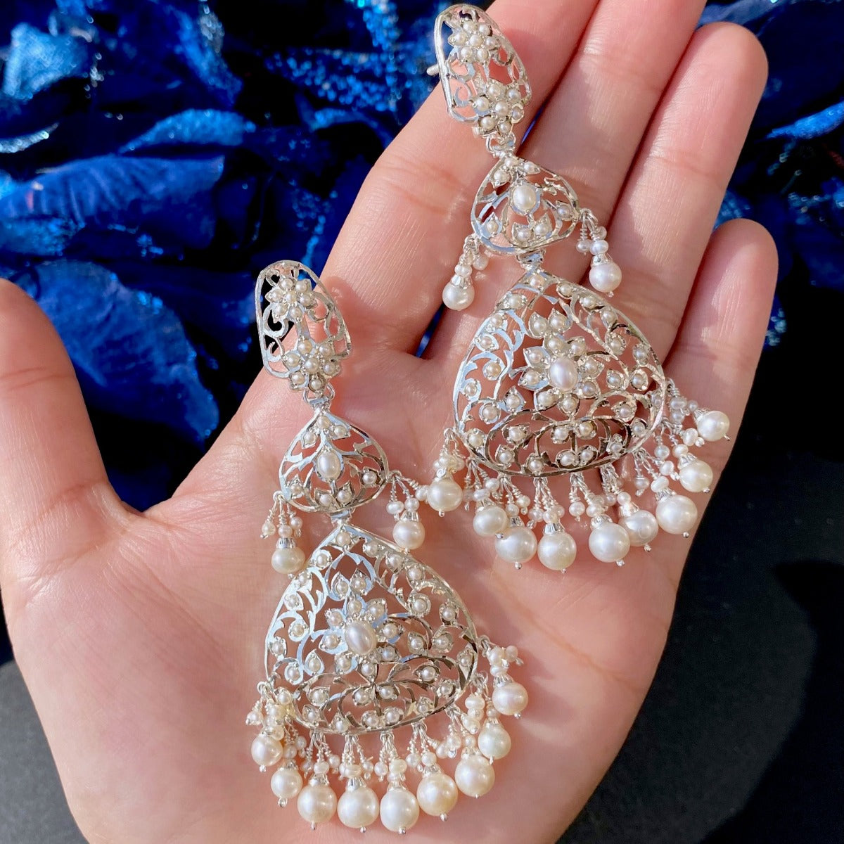 seed pearl earrings on sterling silver