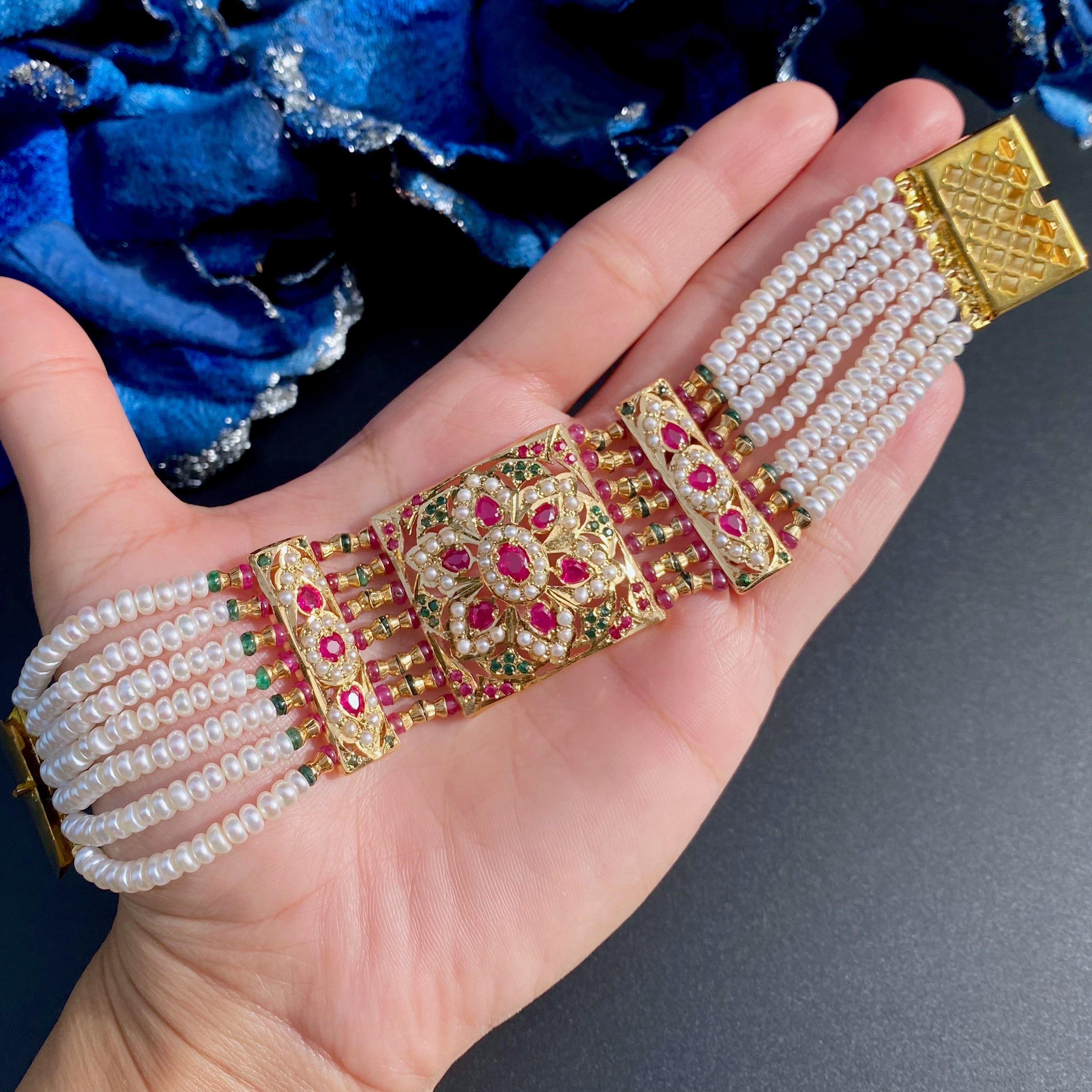 Traditional Rajasthani Dasti on 925 Silver with Gold Plating BG 135