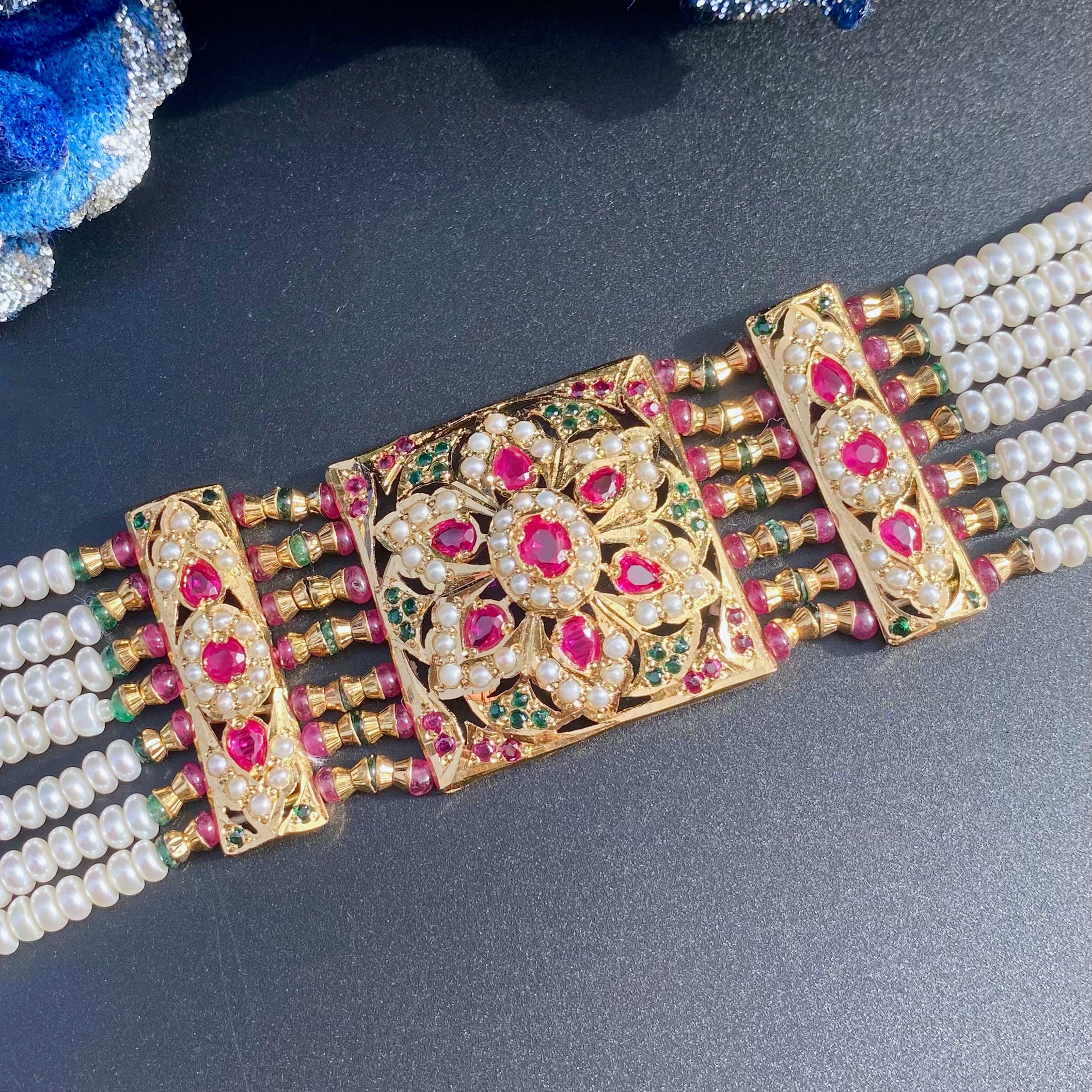 Traditional Rajasthani Dasti on 925 Silver with Gold Plating BG 135