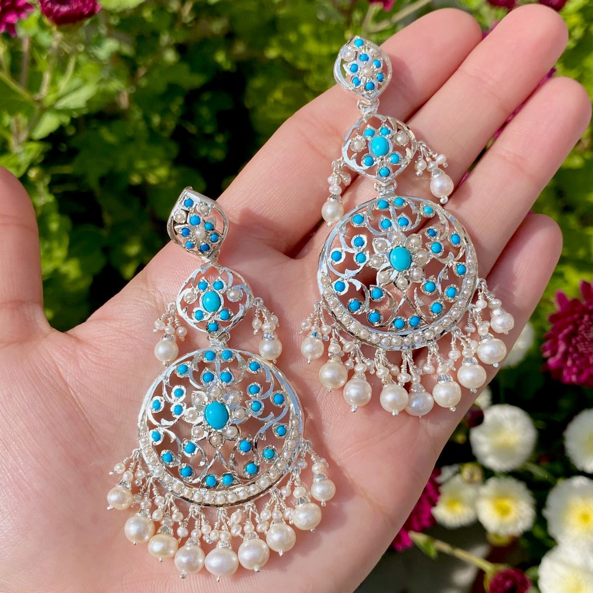 bohemian silver earrings