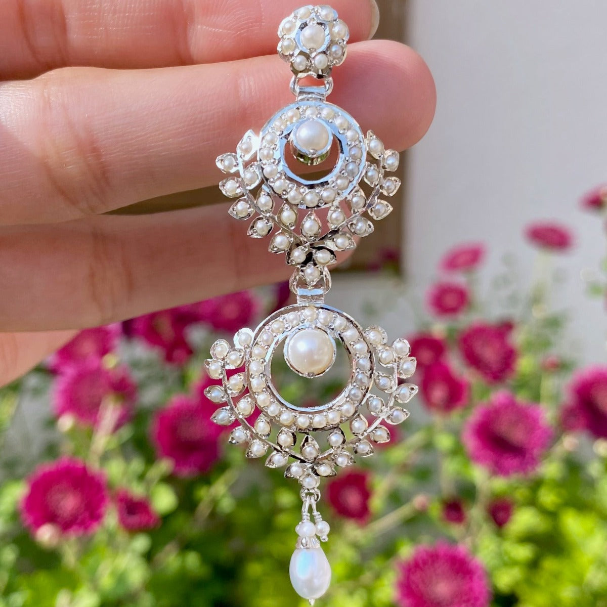 exquisitely finished pearl earrings for women