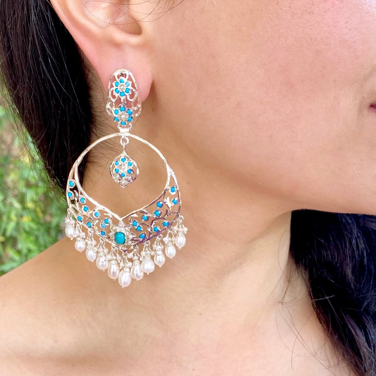 feroza chandbali earrings for women