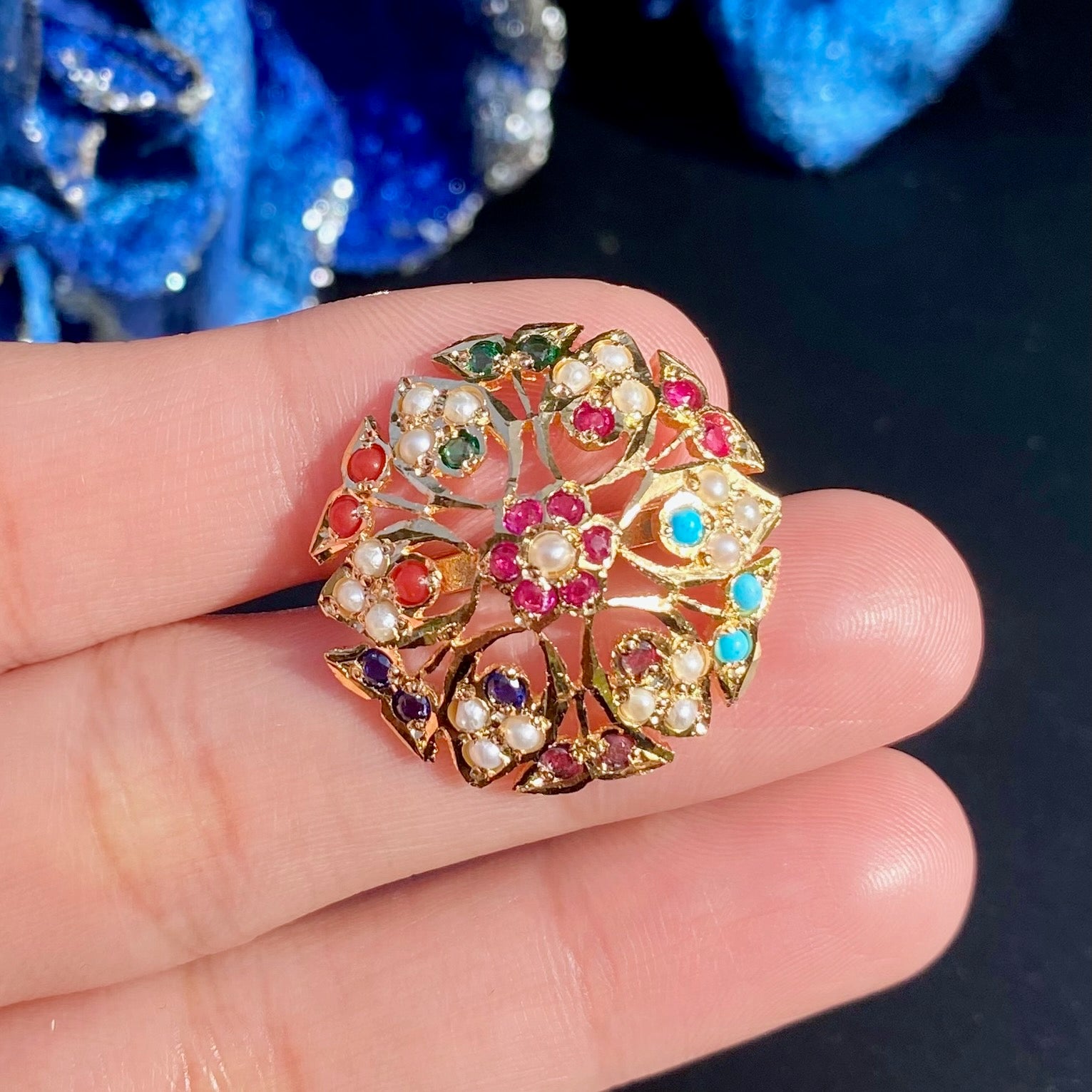 Gold Plated Jadau Ring BLR 006