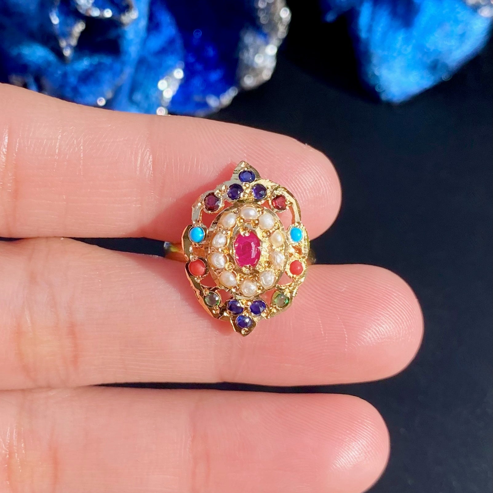 Gold Plated Jadau Ladies' Ring BLR 005