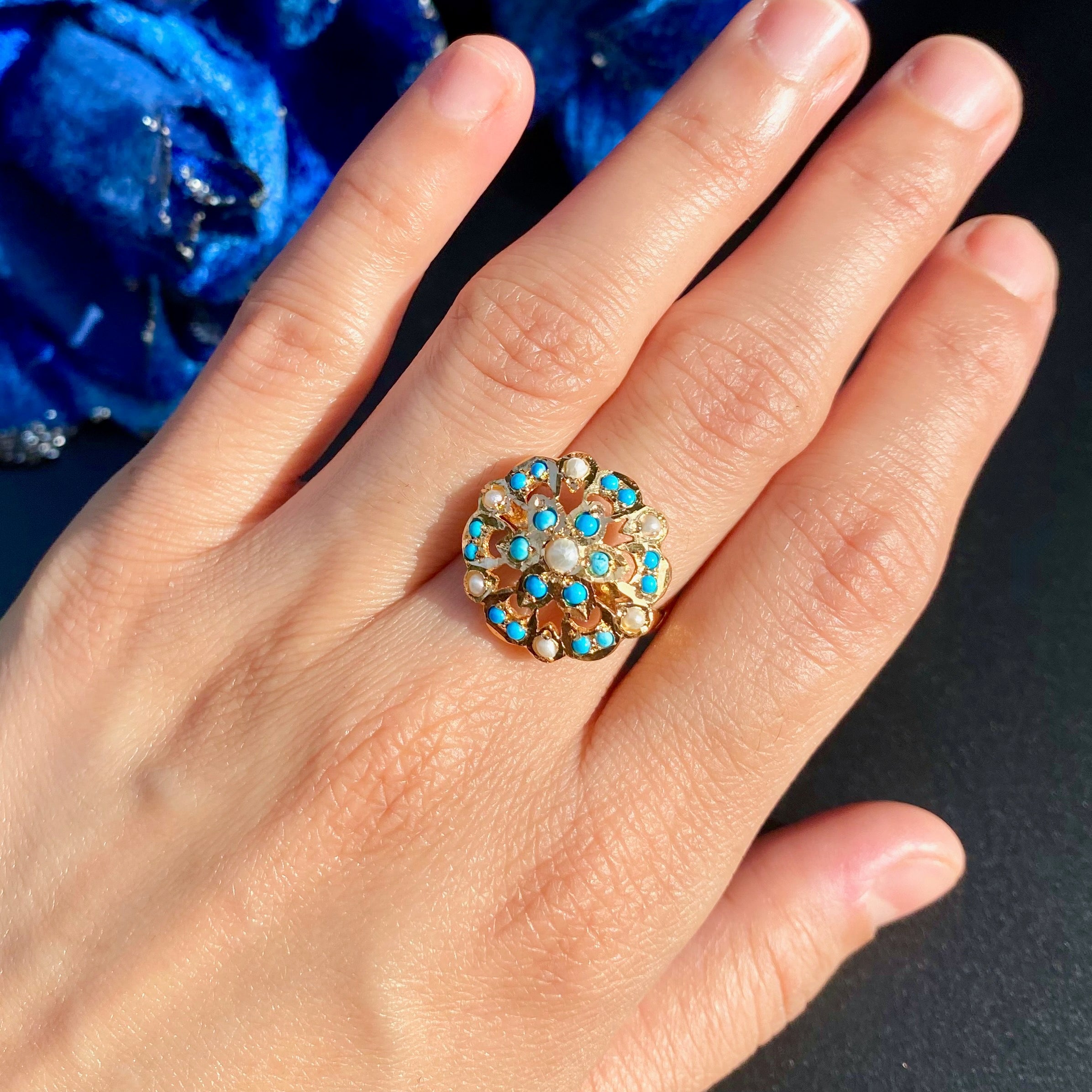 Gold Plated Feroza Finger Ring For Women | Budget Friendly BLR 011