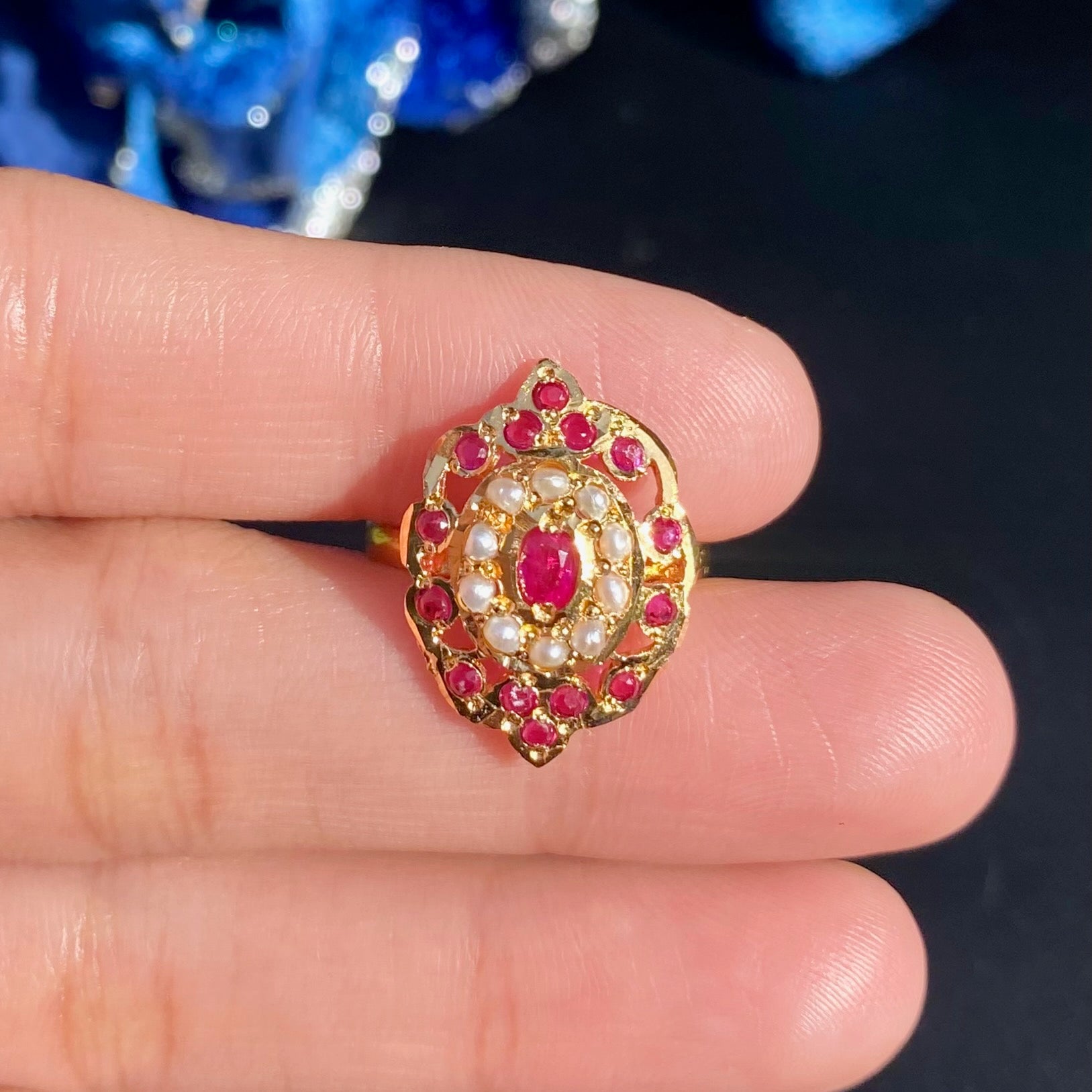 Gold Plated Immitation Finger Ring For Women BLR 008