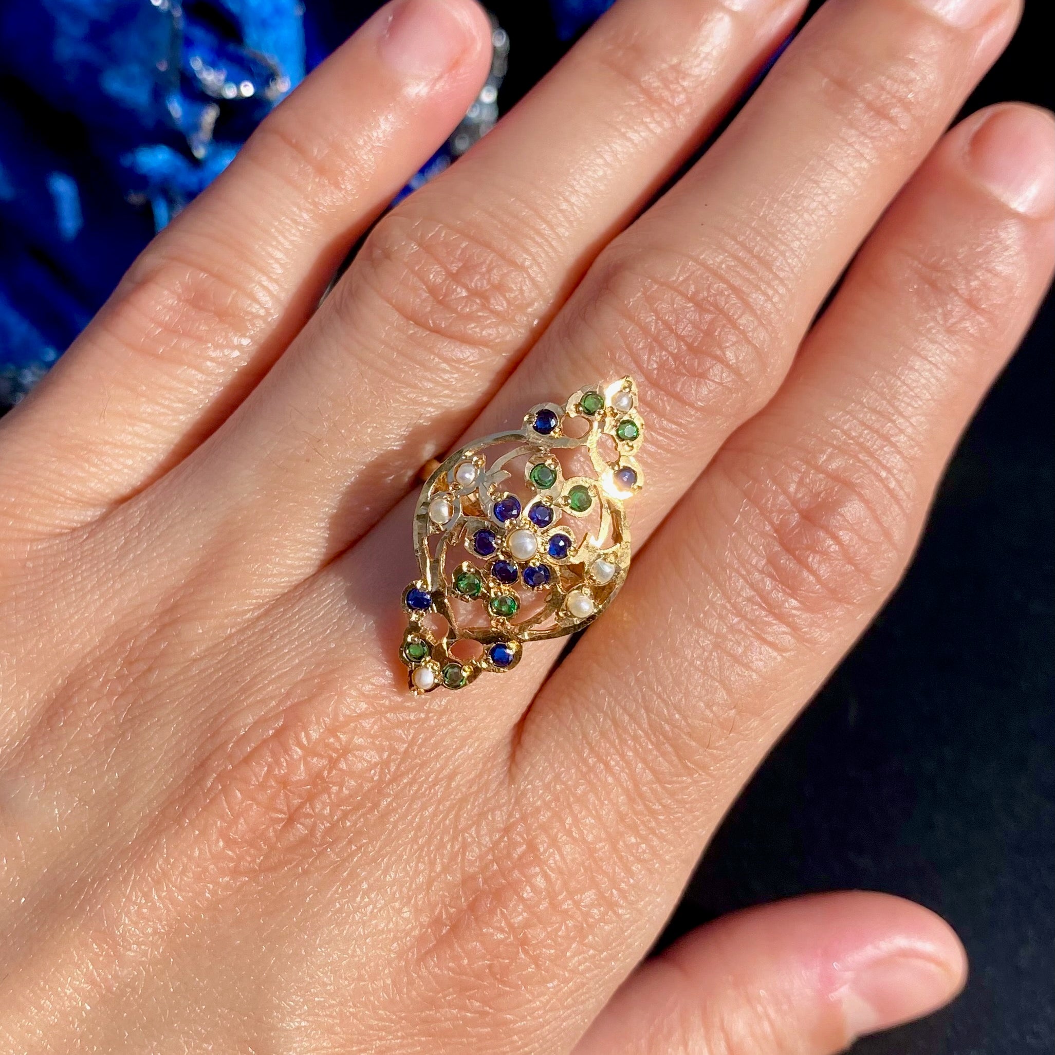 Gold Coated Jadau Ladies Ring BLR 018