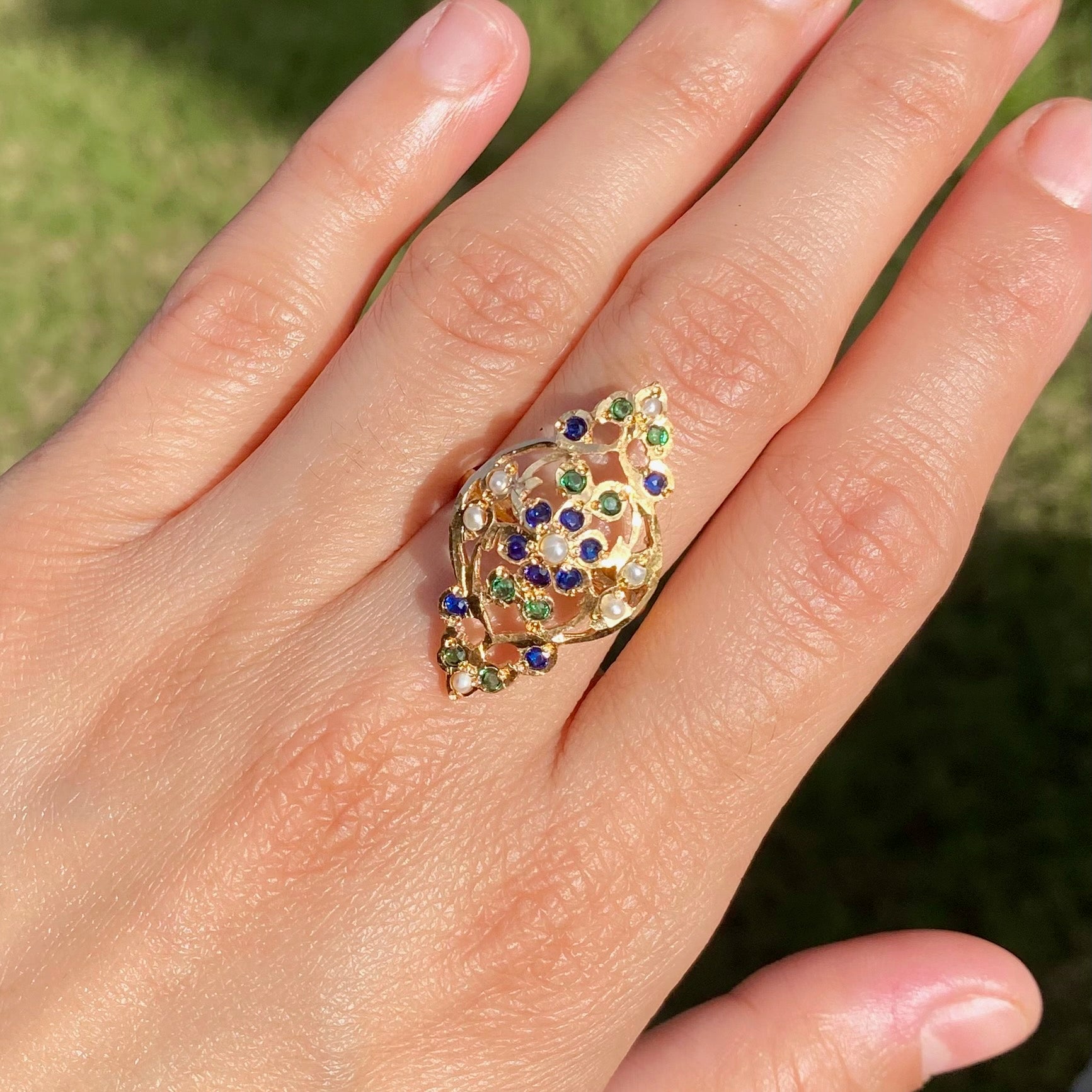 Gold Coated Jadau Ladies Ring BLR 018