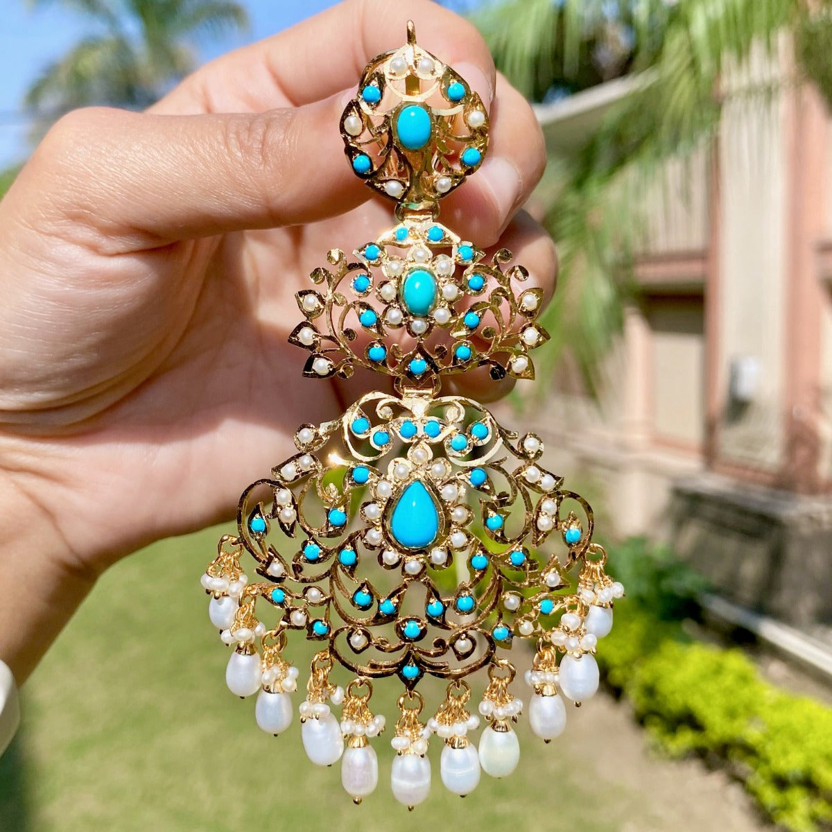 gold finish earrings