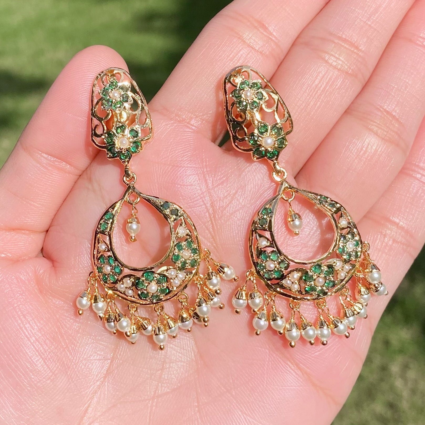 Gold Plated Chandbalis For Women BER 034
