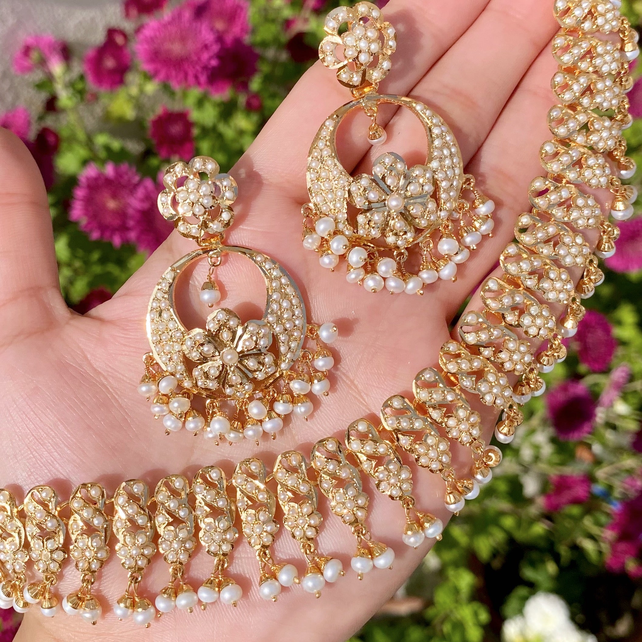floral pearl jewellery