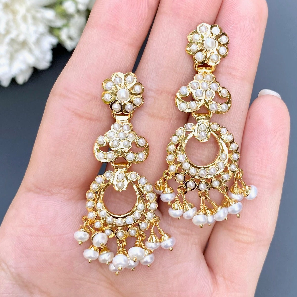 pakistani chandbali earrings