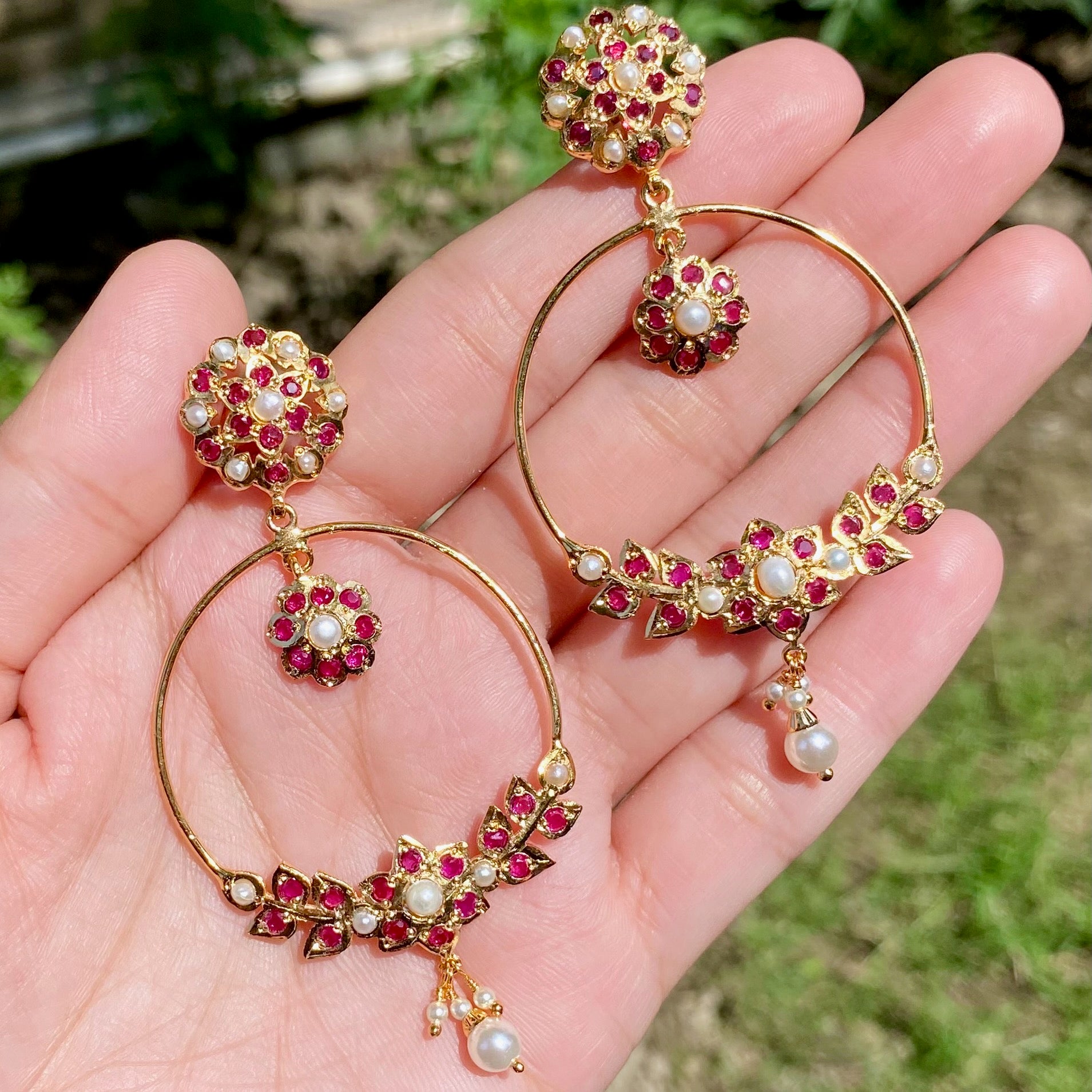 Cute Jadau Chandbali Earrings for Women BER 057
