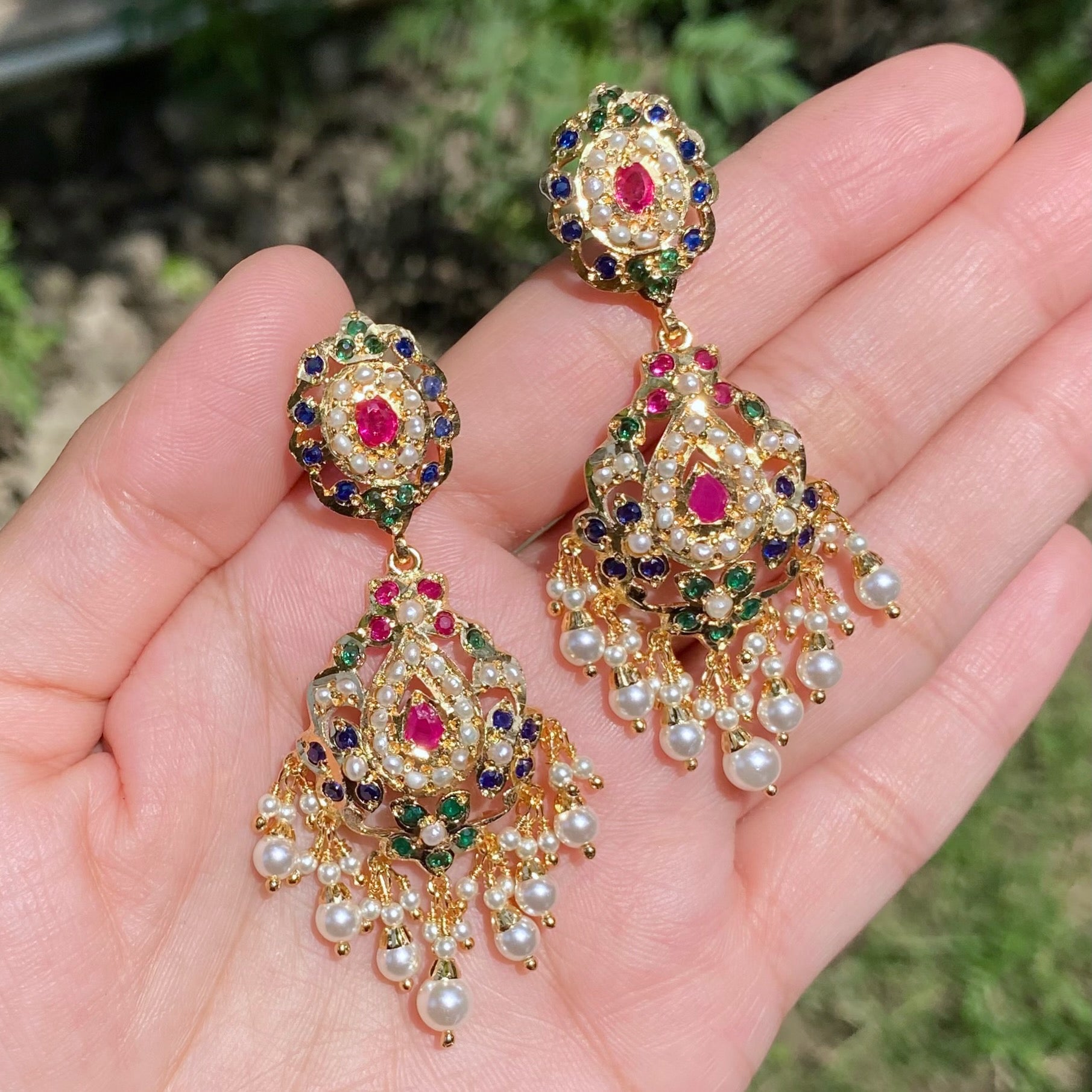 Beautiful Jadau Earrings | Premium Handmade Imitation Earrings Online BER 062