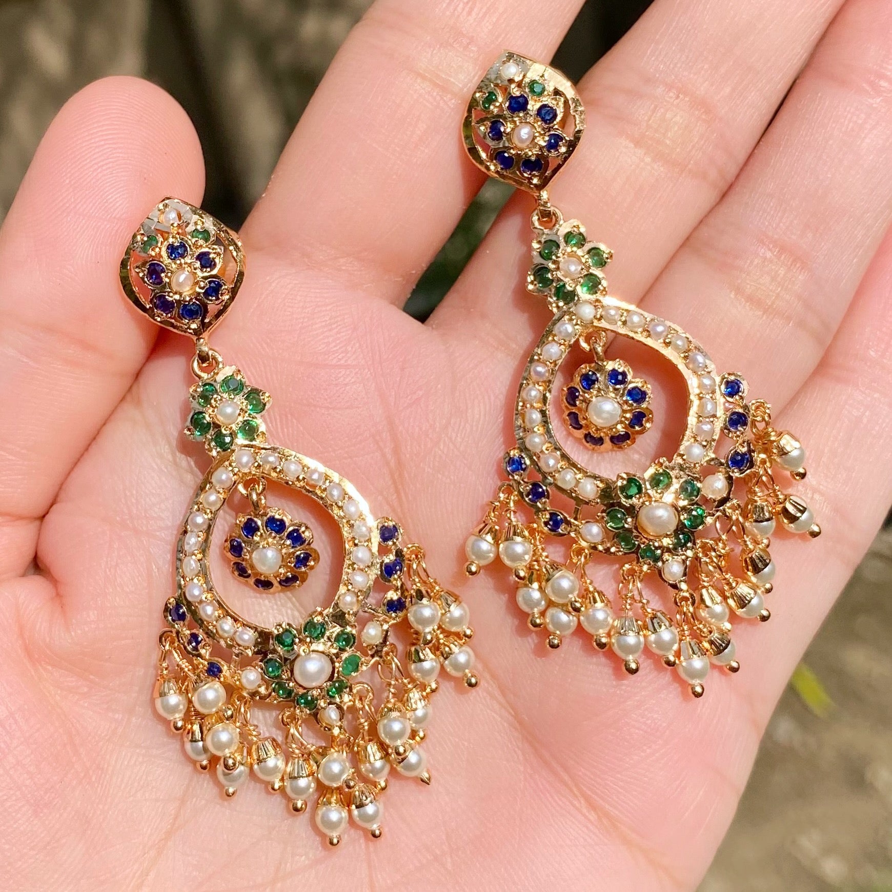 Long Chandbali Earrings | Gold Plated on Brass Base BER 027