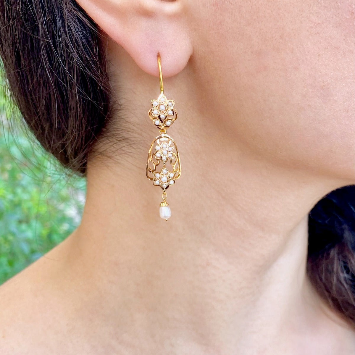 TOKO Big Pearl Dangle Earrings, Long Pearl Earrings India | Ubuy