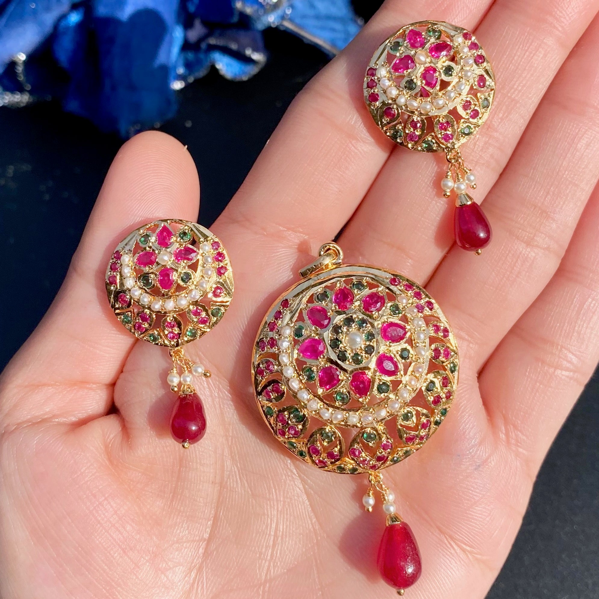 Artificial Jadau Jewelry Pendant Set BPS 002