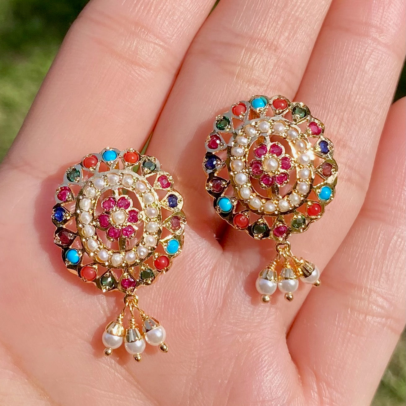 Immitation Jadau Stud Earrings BER 072