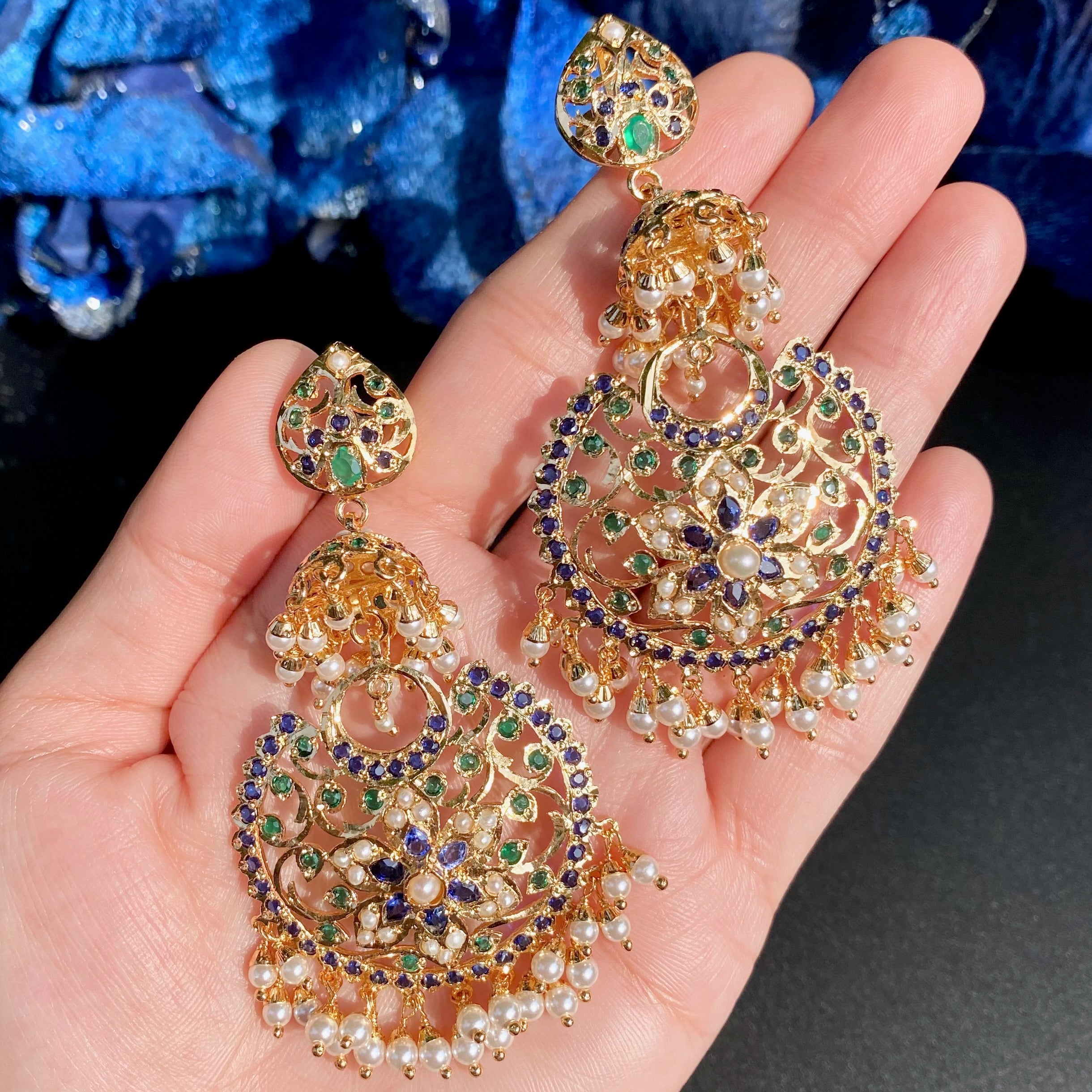 Gold Plated Jadau Earrings | Budget Friendly Artificial Jewelry BER 075