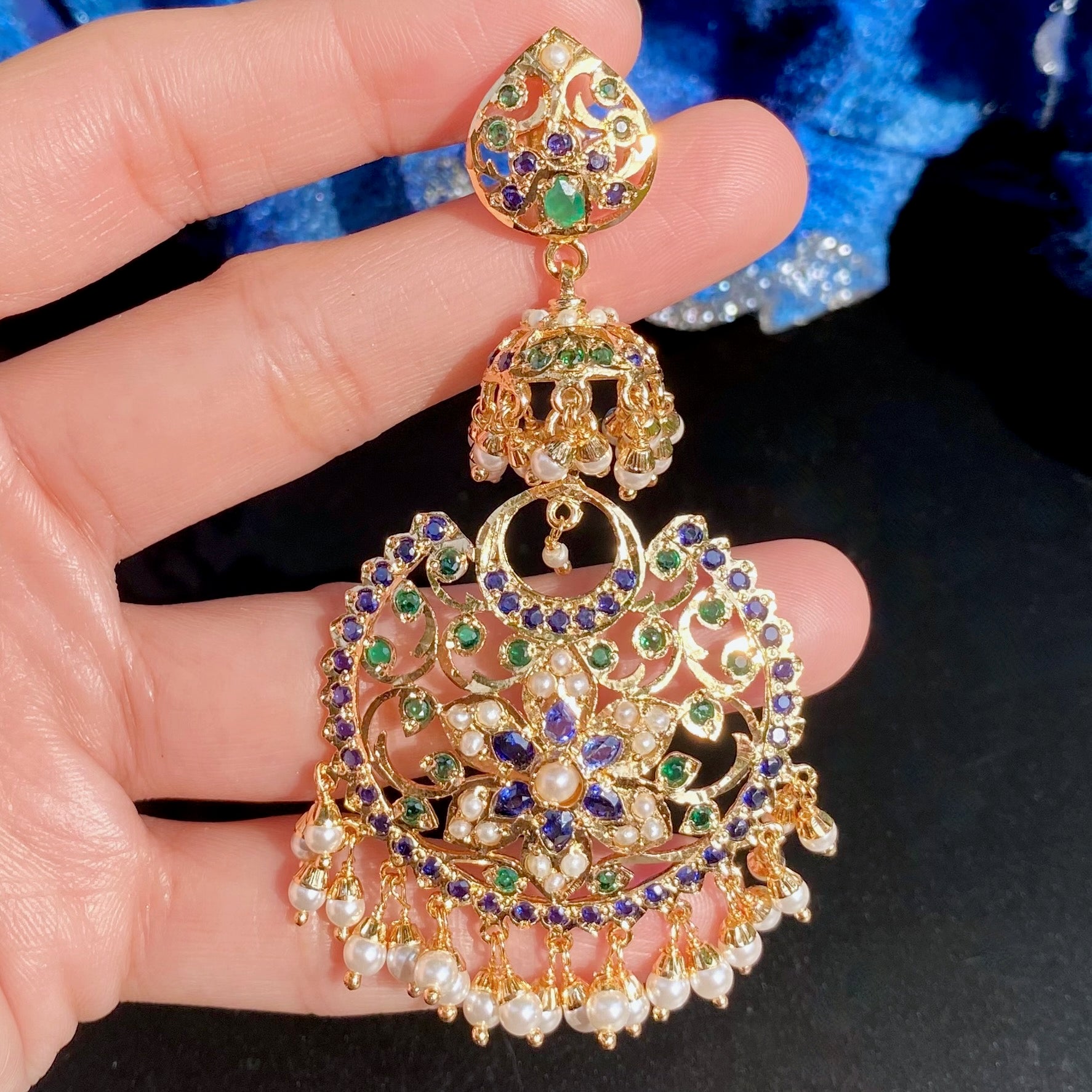 Gold Plated Jadau Earrings | Budget Friendly Artificial Jewelry BER 075