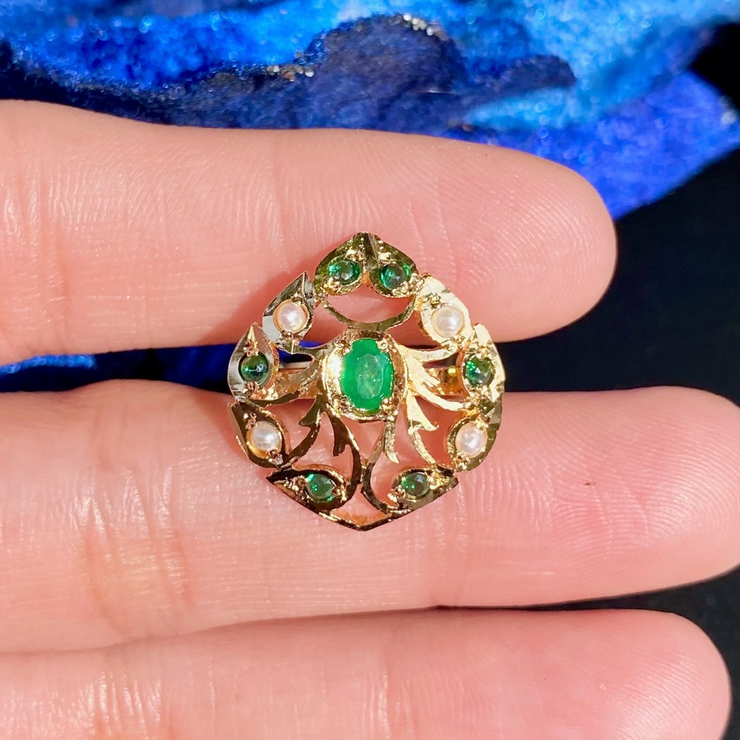 Gold Plated Jadau Ladies' Ring | Premium Artificial Jewelry  BLR 024