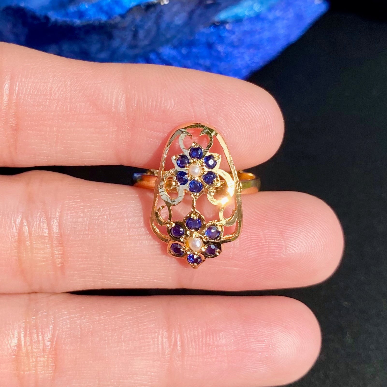 Small Gold Plated Jadau Ladies' Ring | Premium Artificial Jewelry  BLR 023