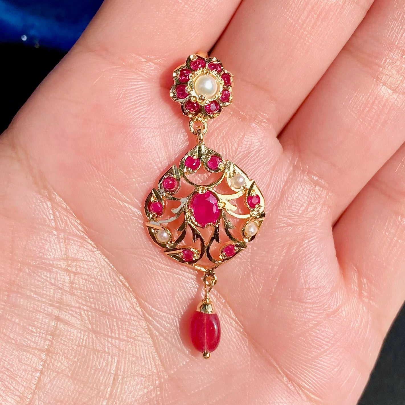 Gold Plated Jadau Pendant Set | Premium Immitation Jewelry  BPS 010