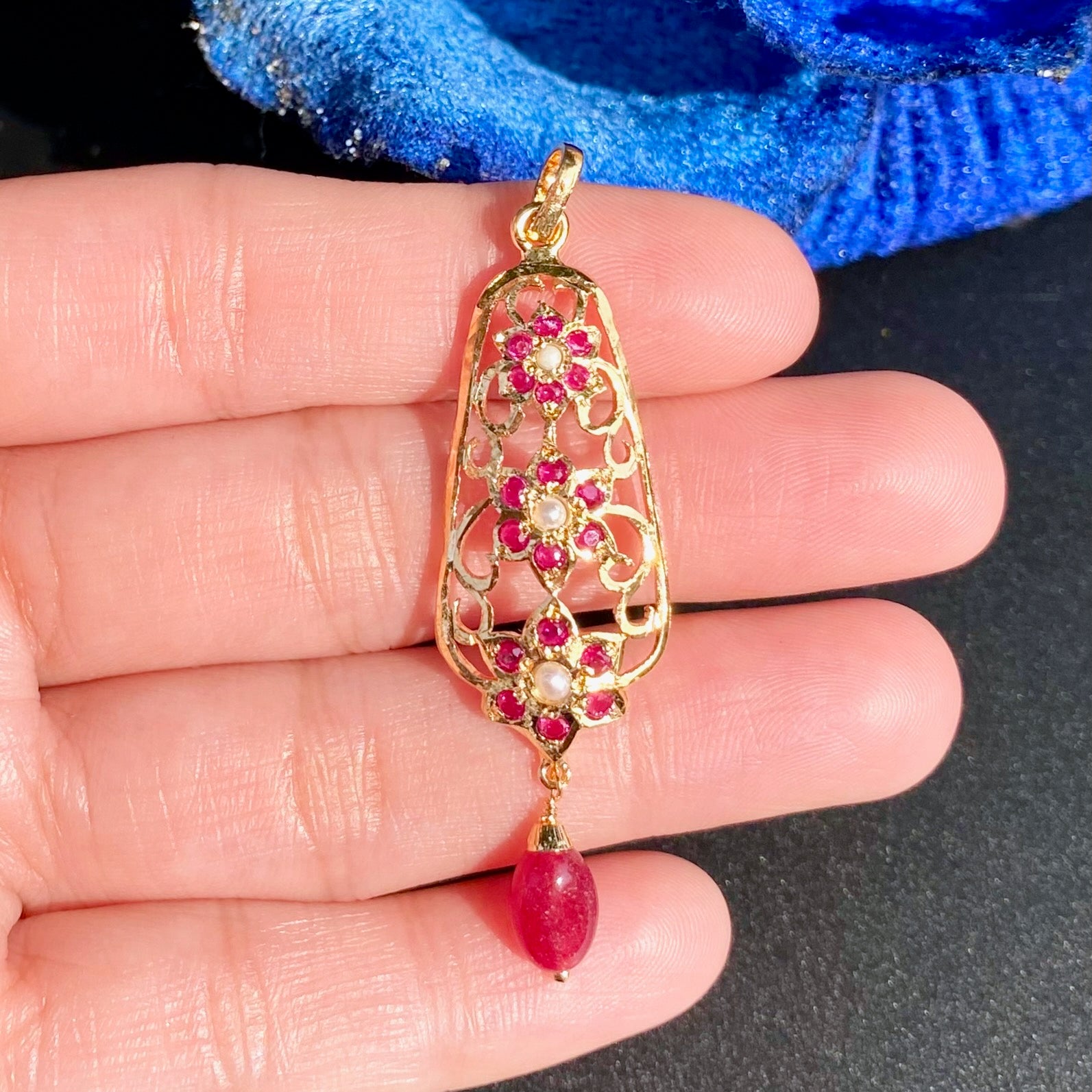 Gold Plated Jadau Pendant Set | Premium Artificial Jewelry  BPS 011