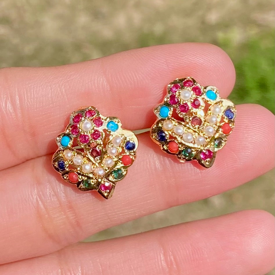 Artificial Rajasthani Style Jadau Tops | Gold Plated on Mixed Metal BER 088