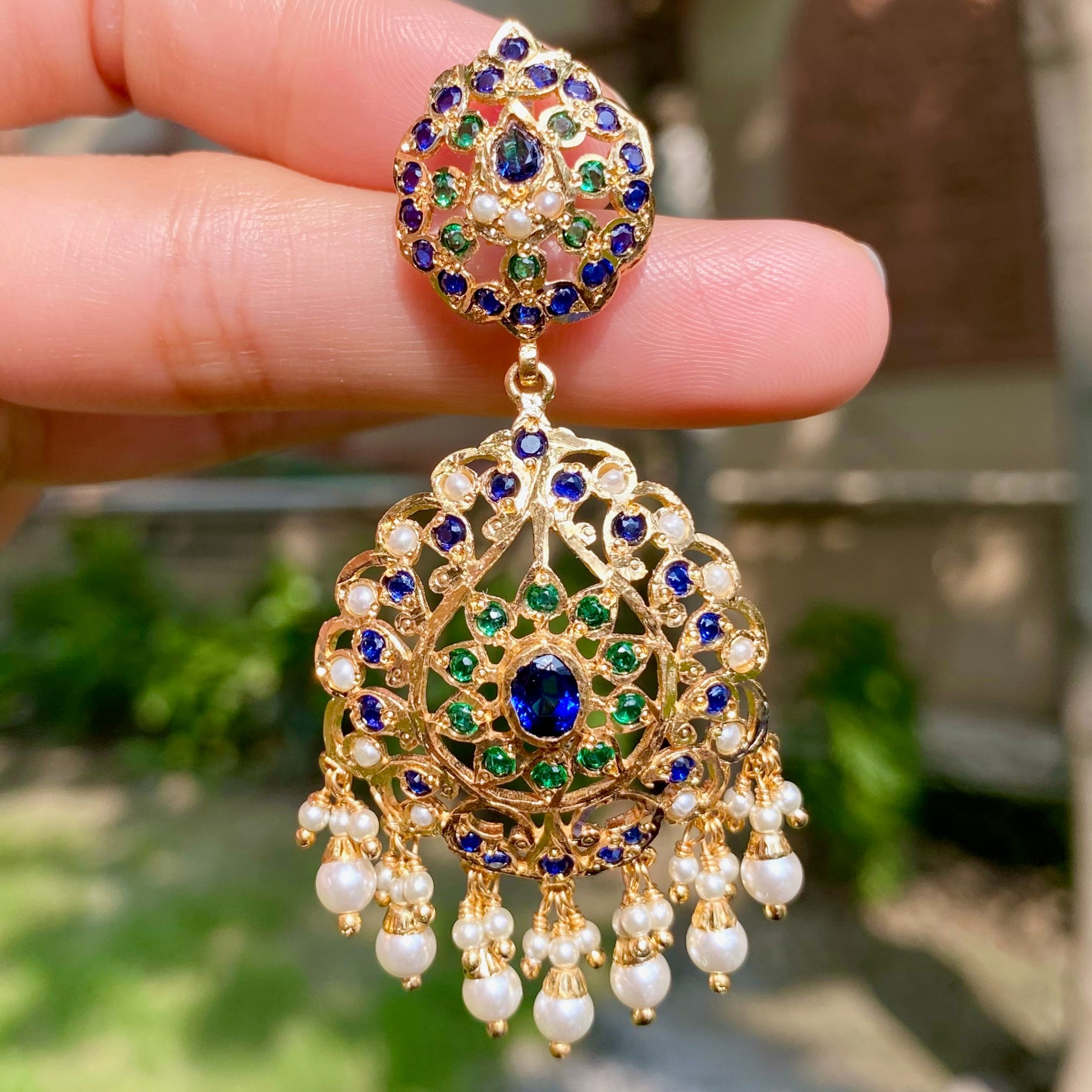 Gold Plated Jadau Dangler Earrings | Artificial Jewelry BER 119